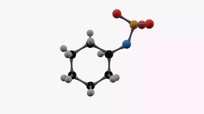 Cyclamate Molecule Low-poly 3D model 6