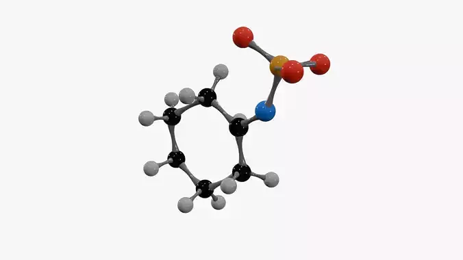Cyclamate Molecule Low-poly 3D model 7