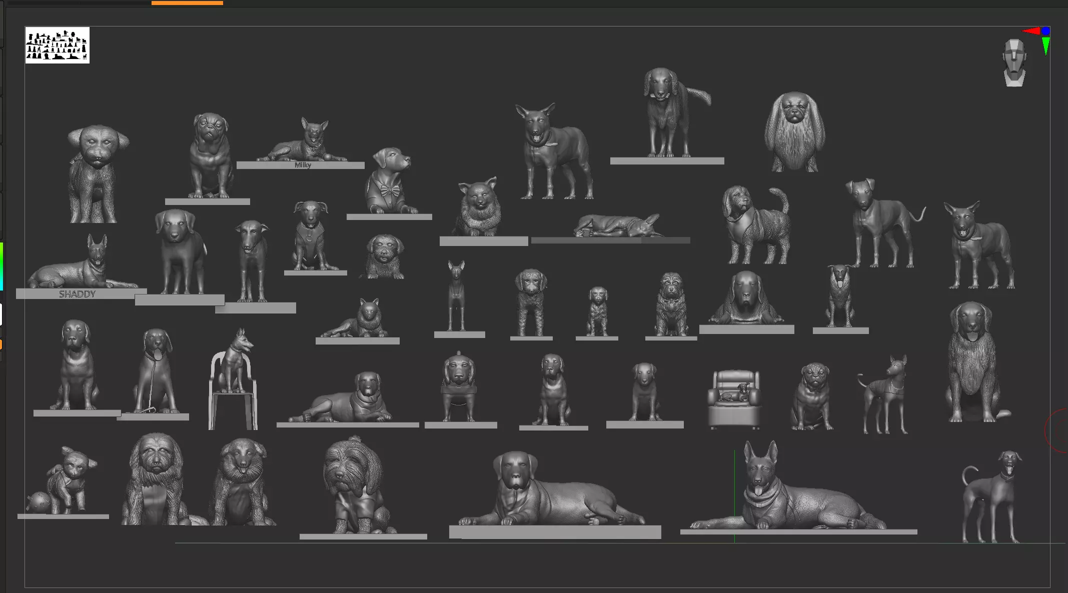 Ultimate Dog 3D Model Collection 42 Printable Dog Sculptures  3D print model_16