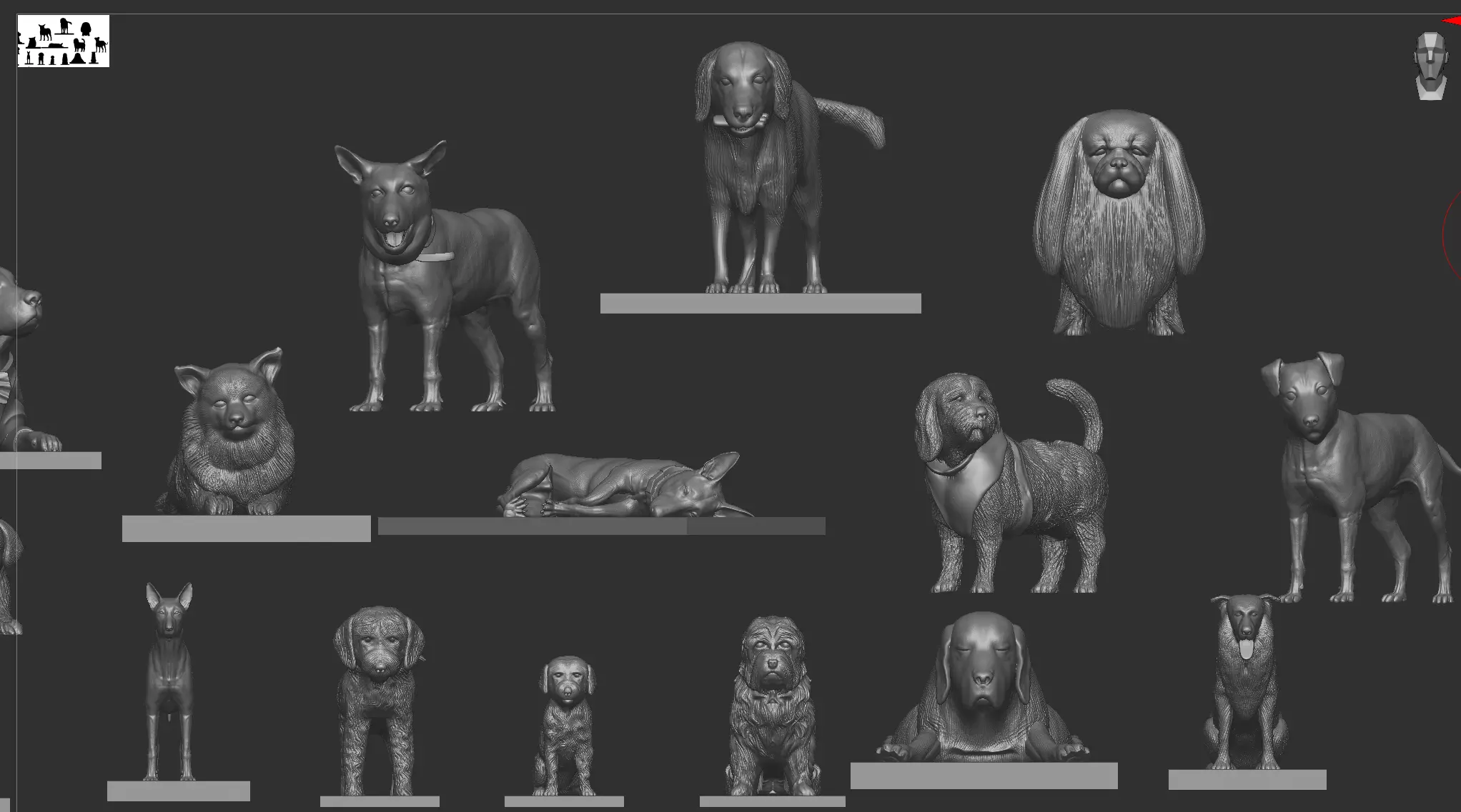 Ultimate Dog 3D Model Collection 42 Printable Dog Sculptures  3D print model_19