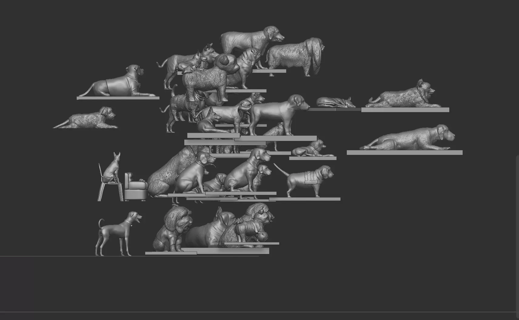 Ultimate Dog 3D Model Collection 42 Printable Dog Sculptures  3D print model_11