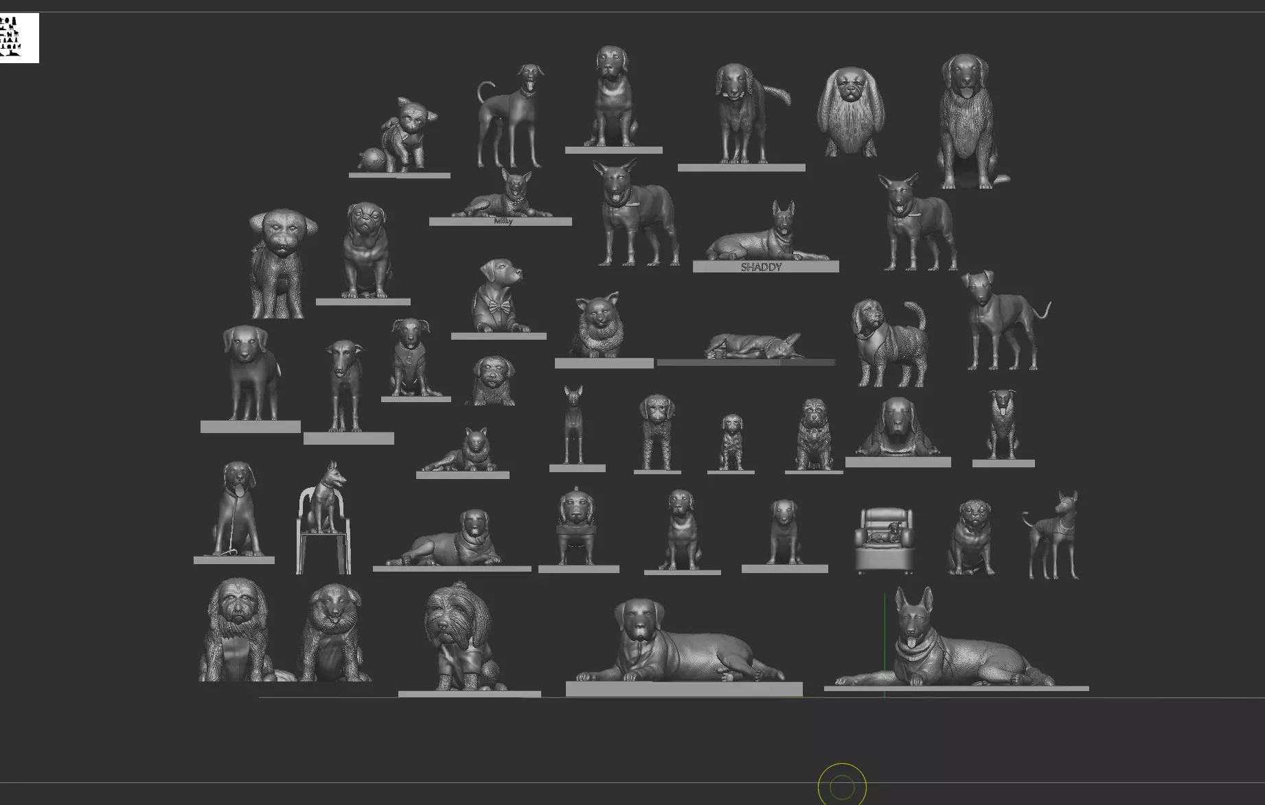 Ultimate Dog 3D Model Collection 42 Printable Dog Sculptures  3D print model_1