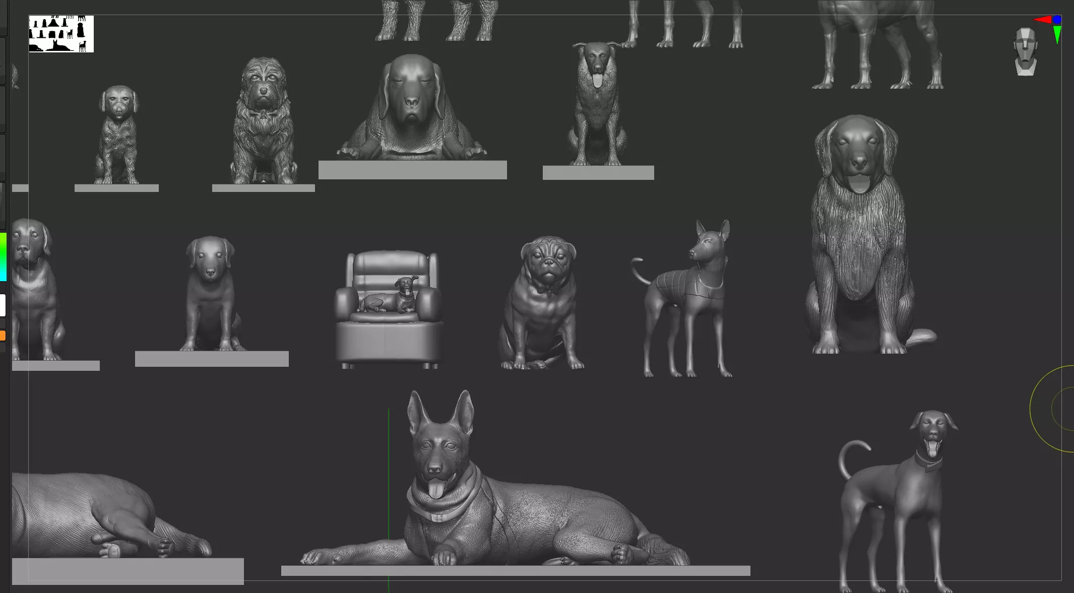 Ultimate Dog 3D Model Collection 42 Printable Dog Sculptures  3D print model_21