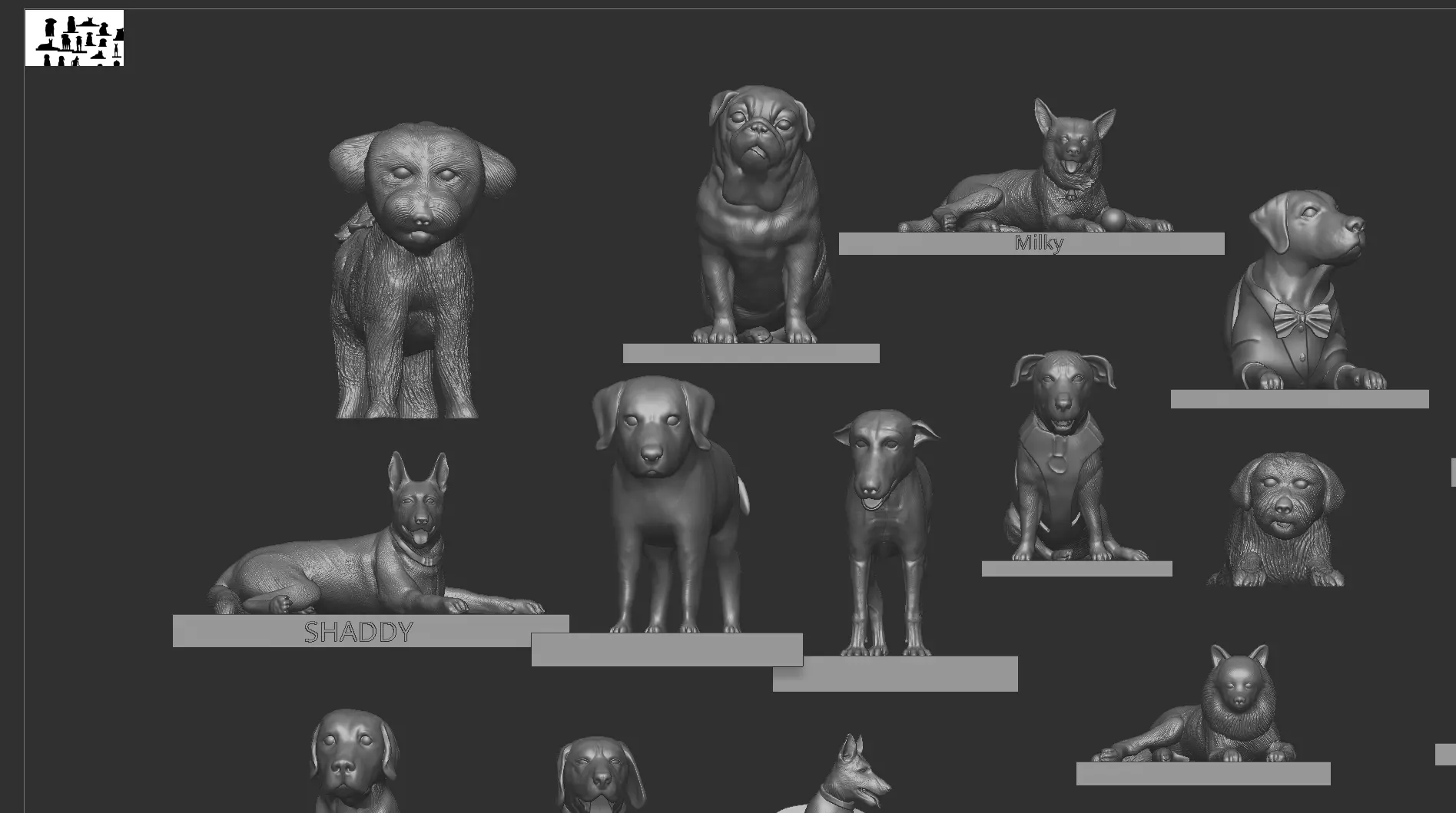 Ultimate Dog 3D Model Collection 42 Printable Dog Sculptures  3D print model_4