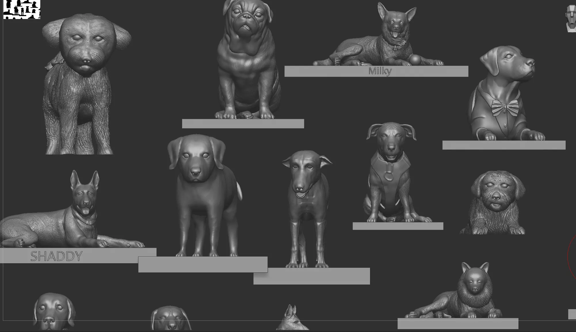 Ultimate Dog 3D Model Collection 42 Printable Dog Sculptures  3D print model_9