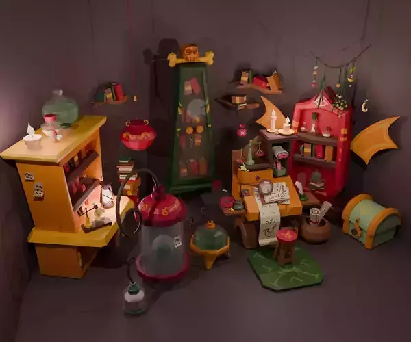 Witch Laboratory Hand-Painted 3D Props Pack