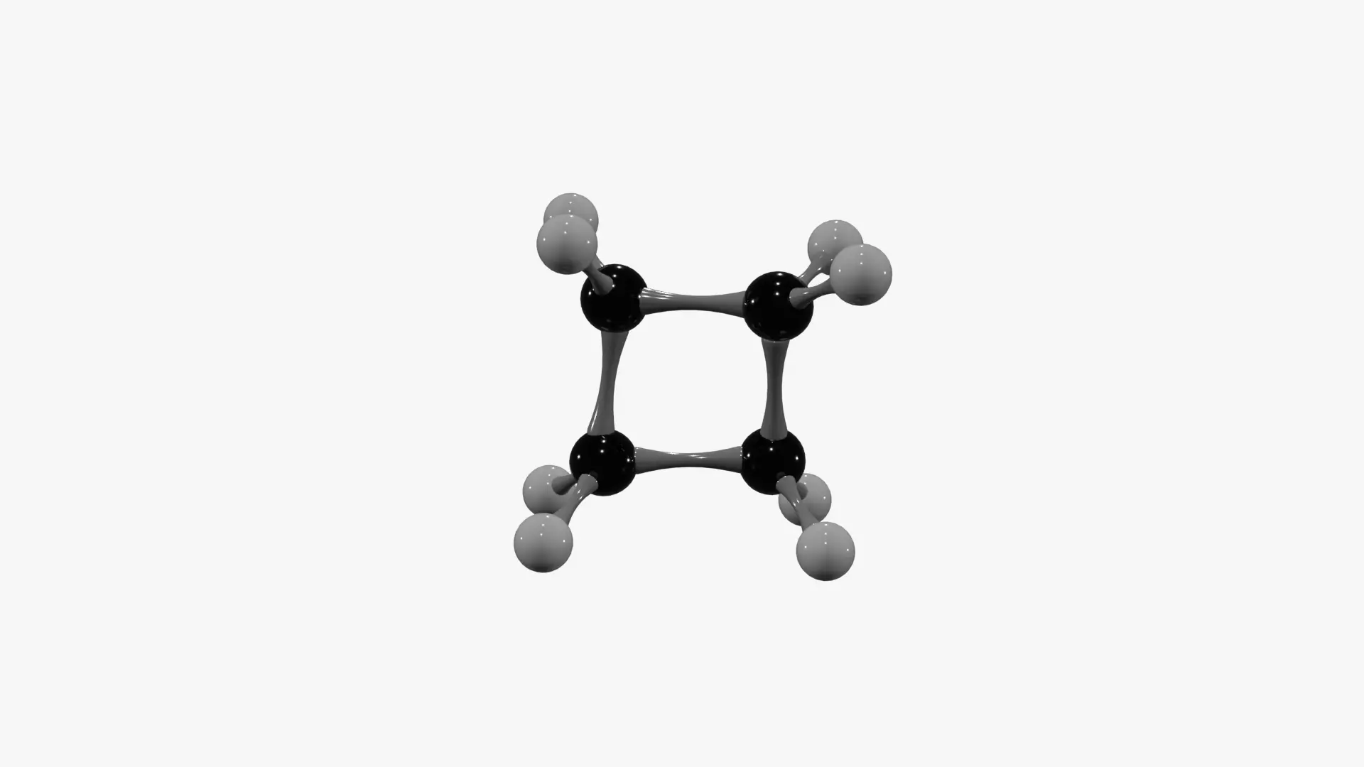 Cyclobutane Molecule Low-poly 3D model_4