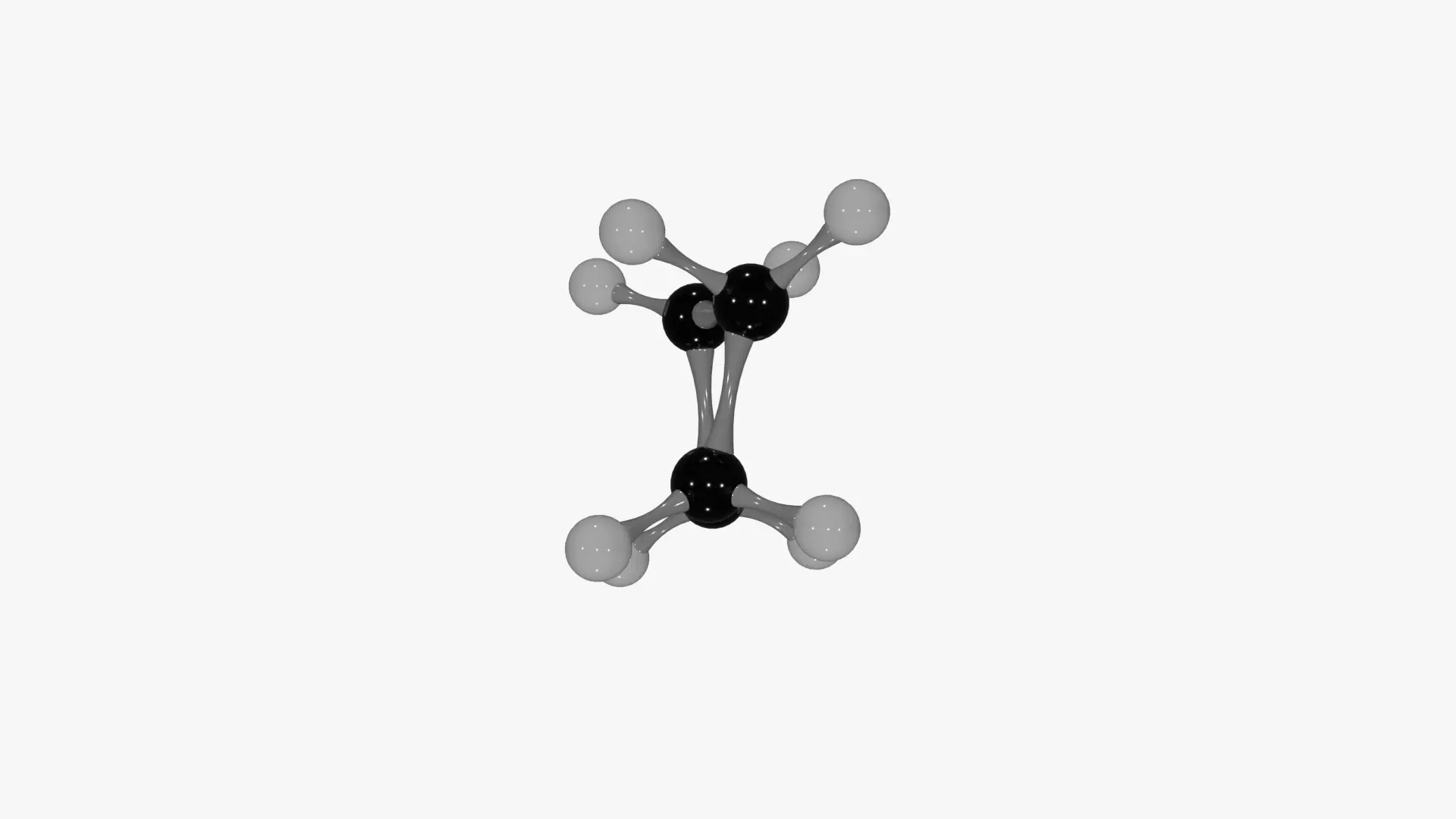 Cyclobutane Molecule Low-poly 3D model_6