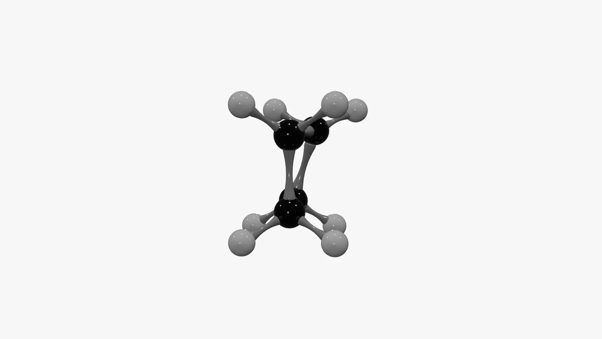 Cyclobutane Molecule Low-poly 3D model_5