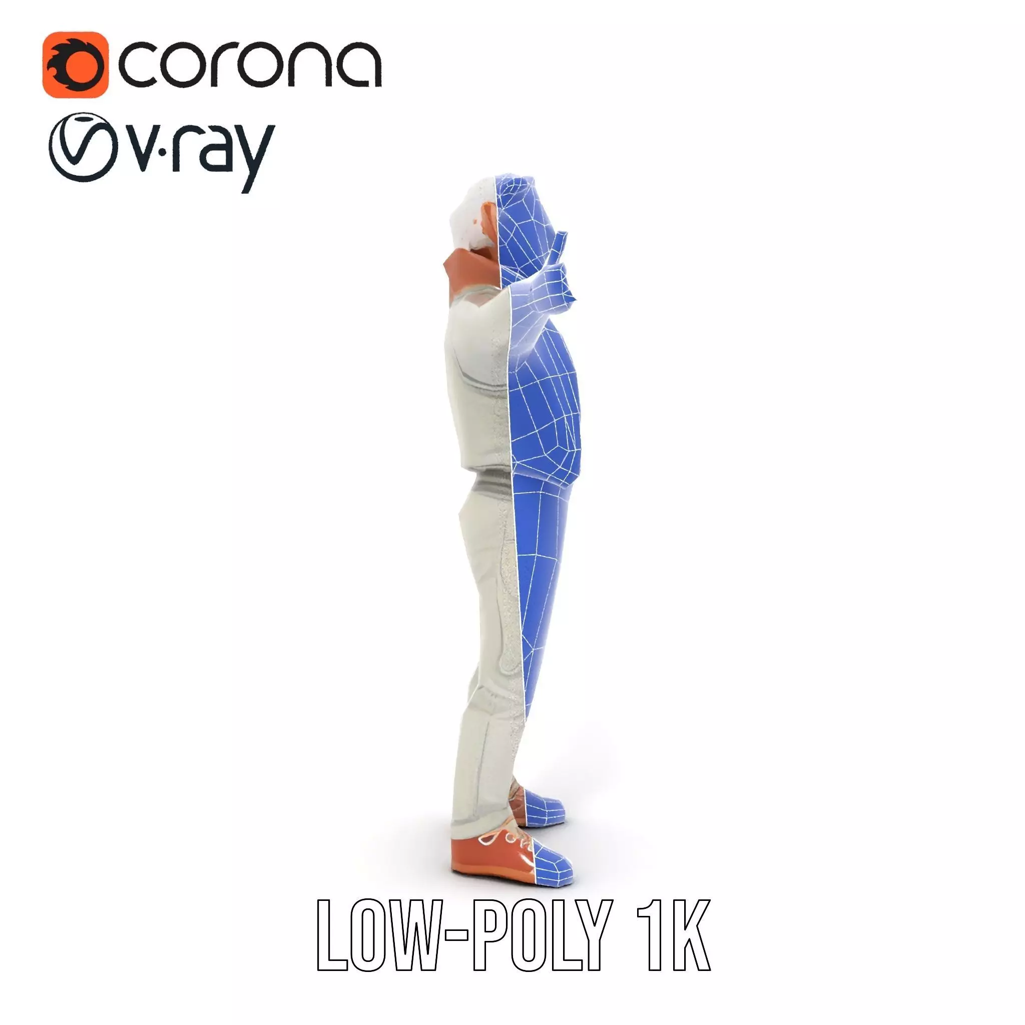 Elderly Elf Character Wearing Casual Jacket Model Pack Low-poly 3D model_24