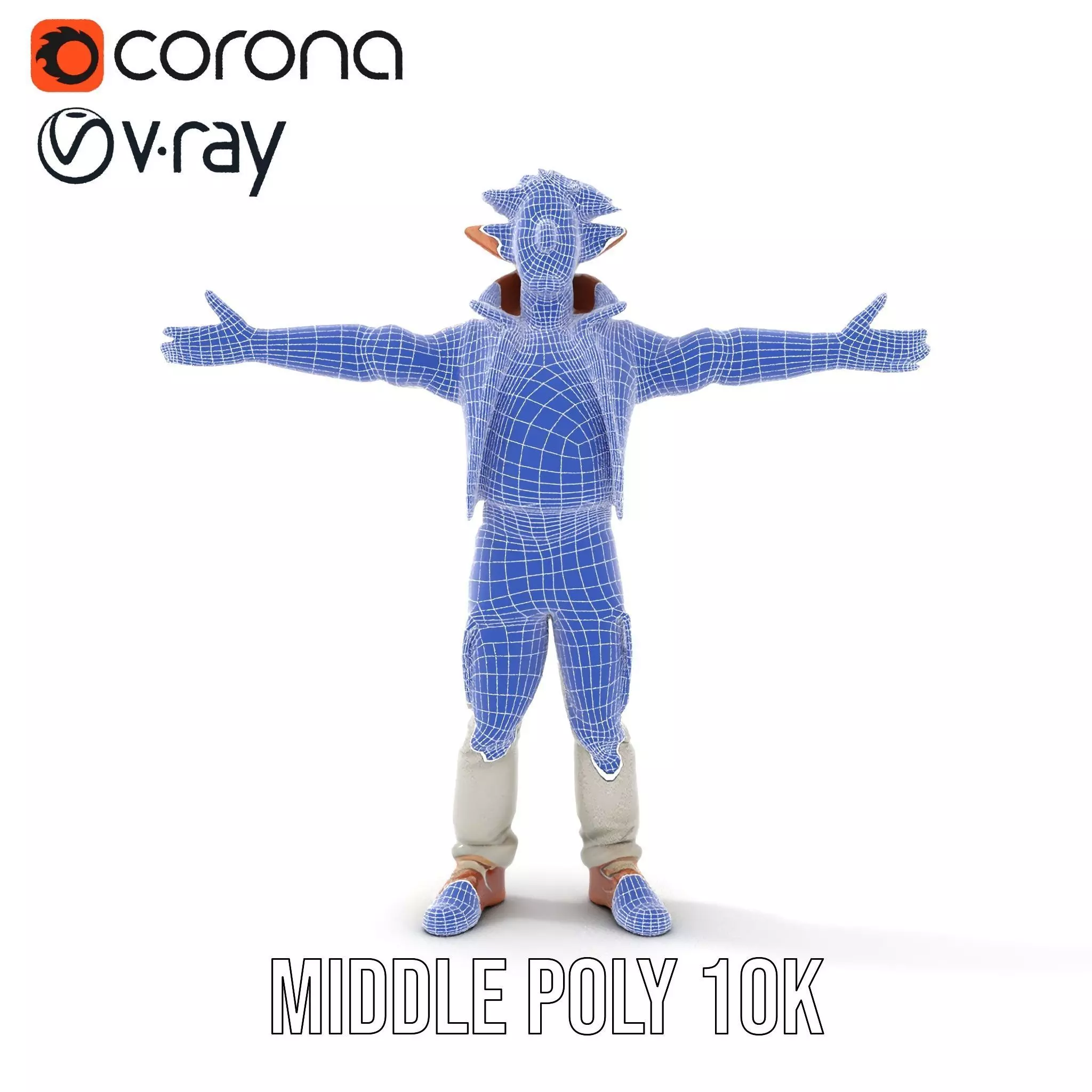 Elderly Elf Character Wearing Casual Jacket Model Pack Low-poly 3D model_23