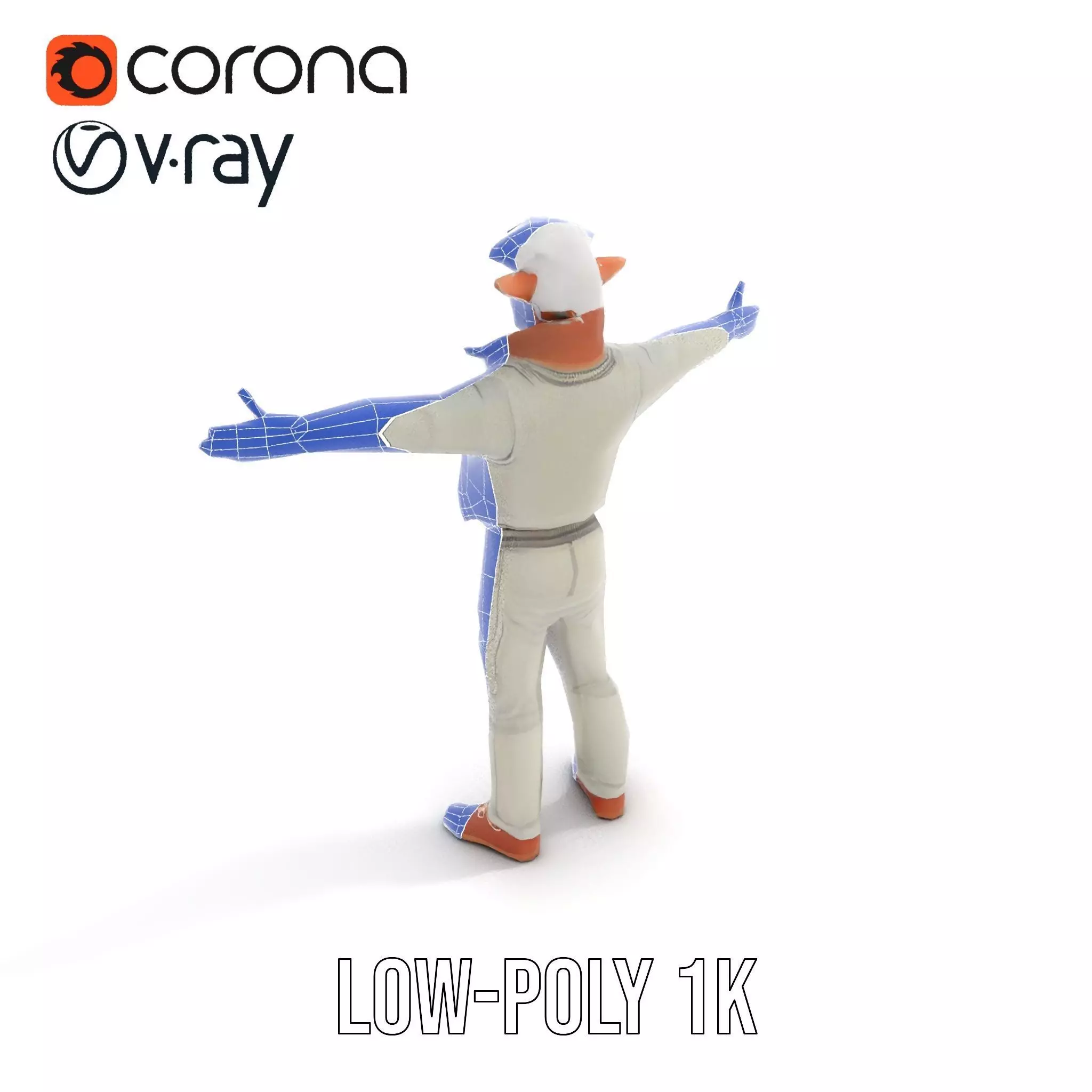 Elderly Elf Character Wearing Casual Jacket Model Pack Low-poly 3D model_26