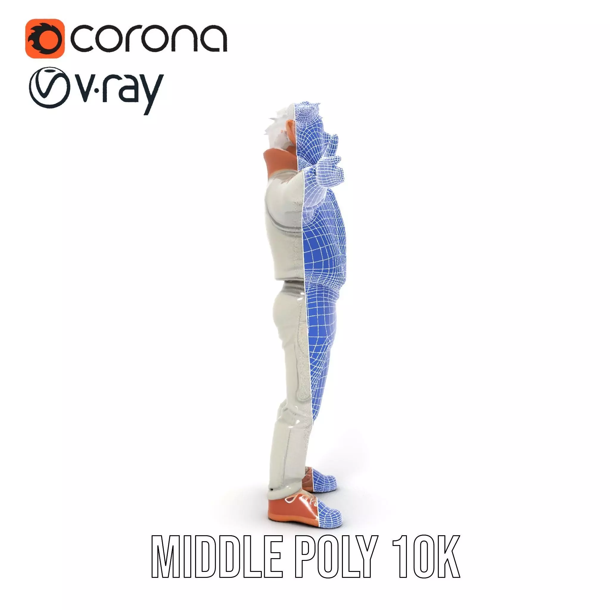 Elderly Elf Character Wearing Casual Jacket Model Pack Low-poly 3D model_17