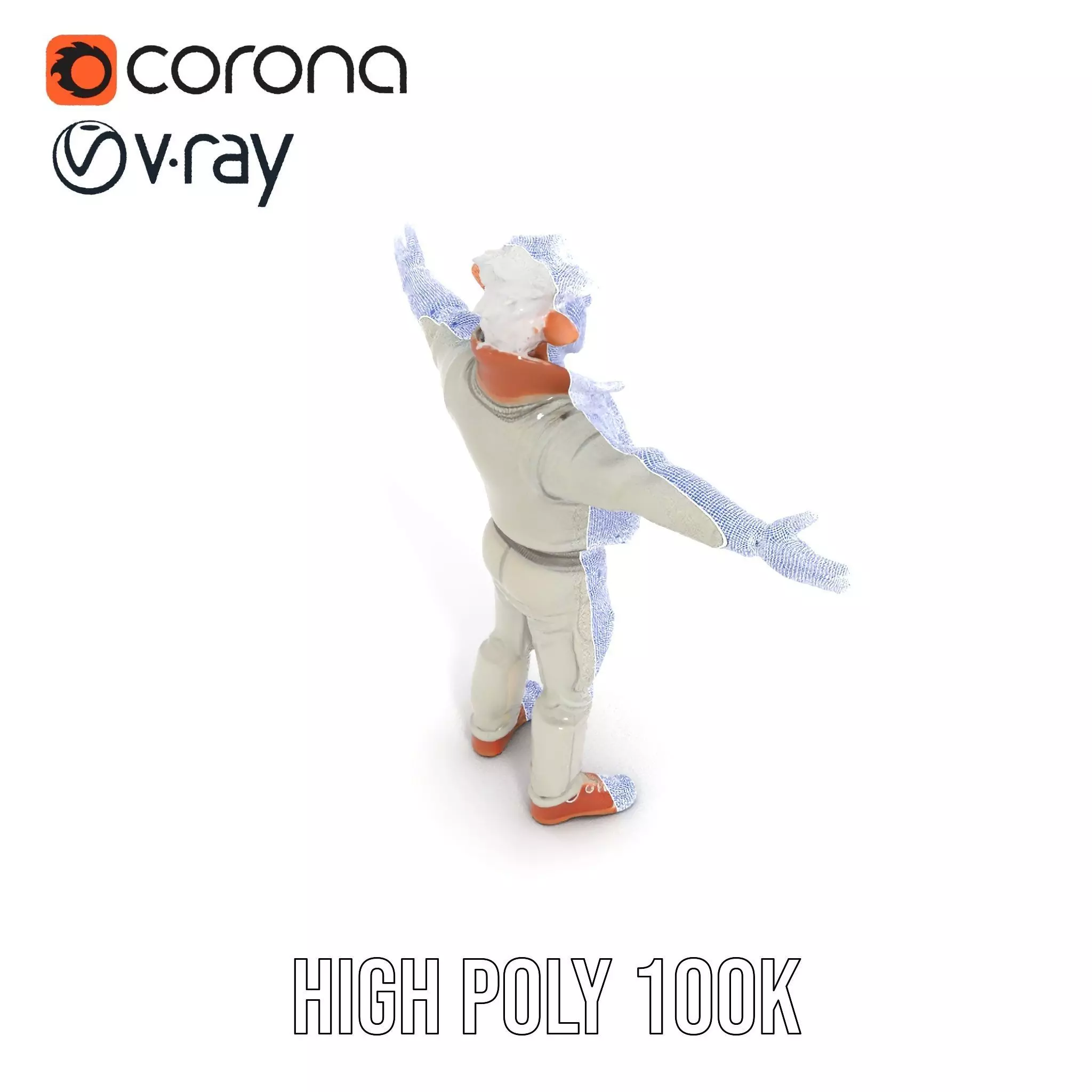 Elderly Elf Character Wearing Casual Jacket Model Pack Low-poly 3D model_29