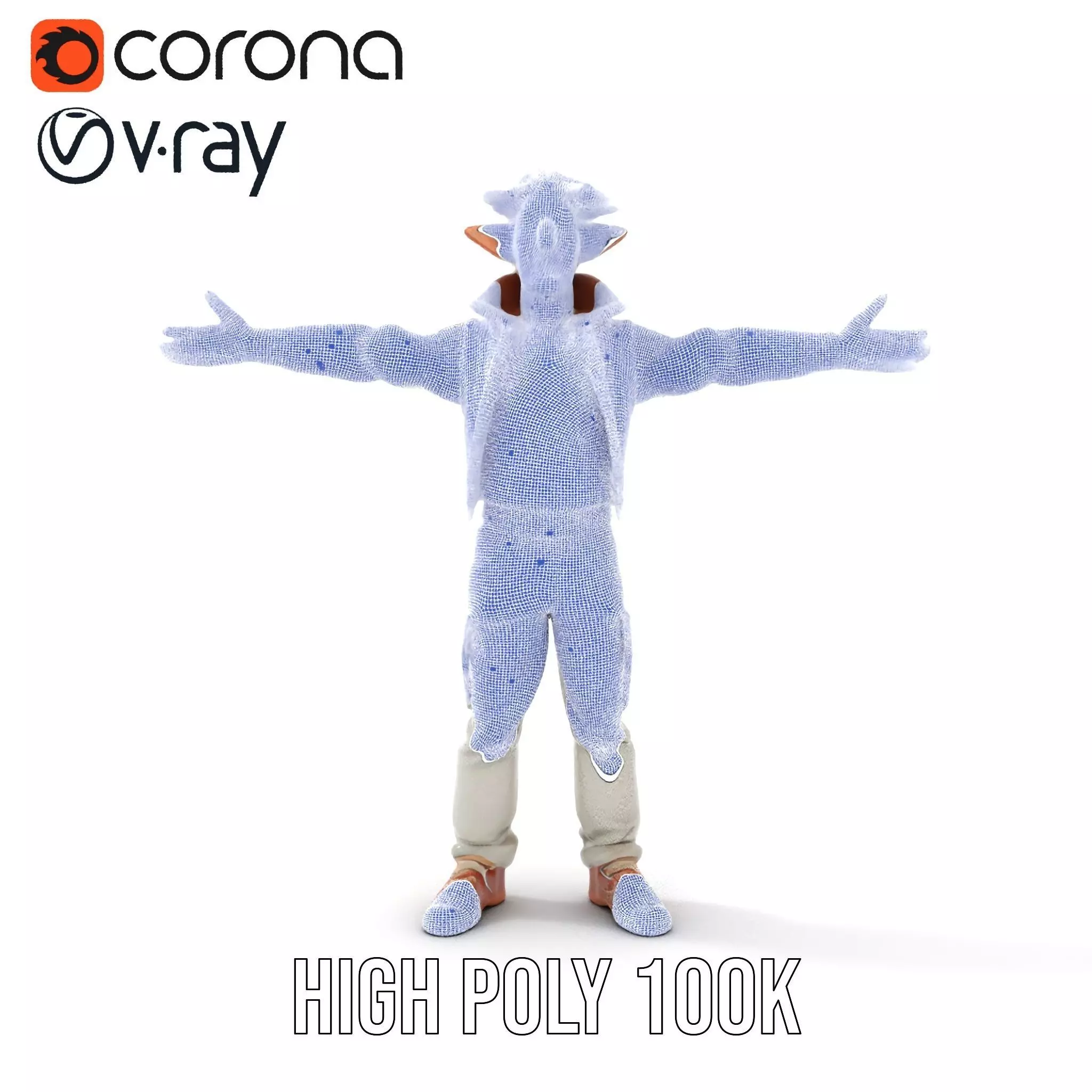 Elderly Elf Character Wearing Casual Jacket Model Pack Low-poly 3D model_32