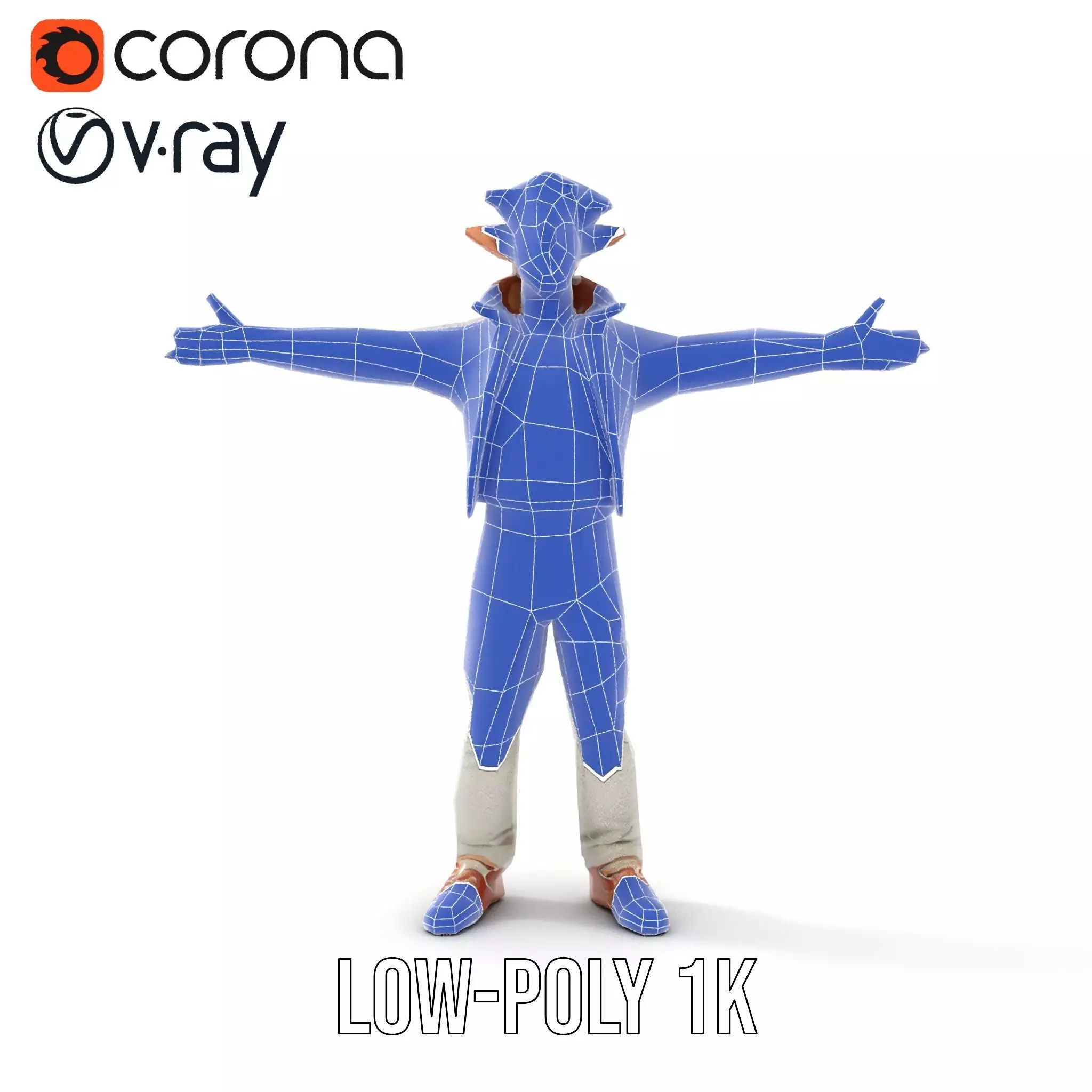 Elderly Elf Character Wearing Casual Jacket Model Pack Low-poly 3D model_31