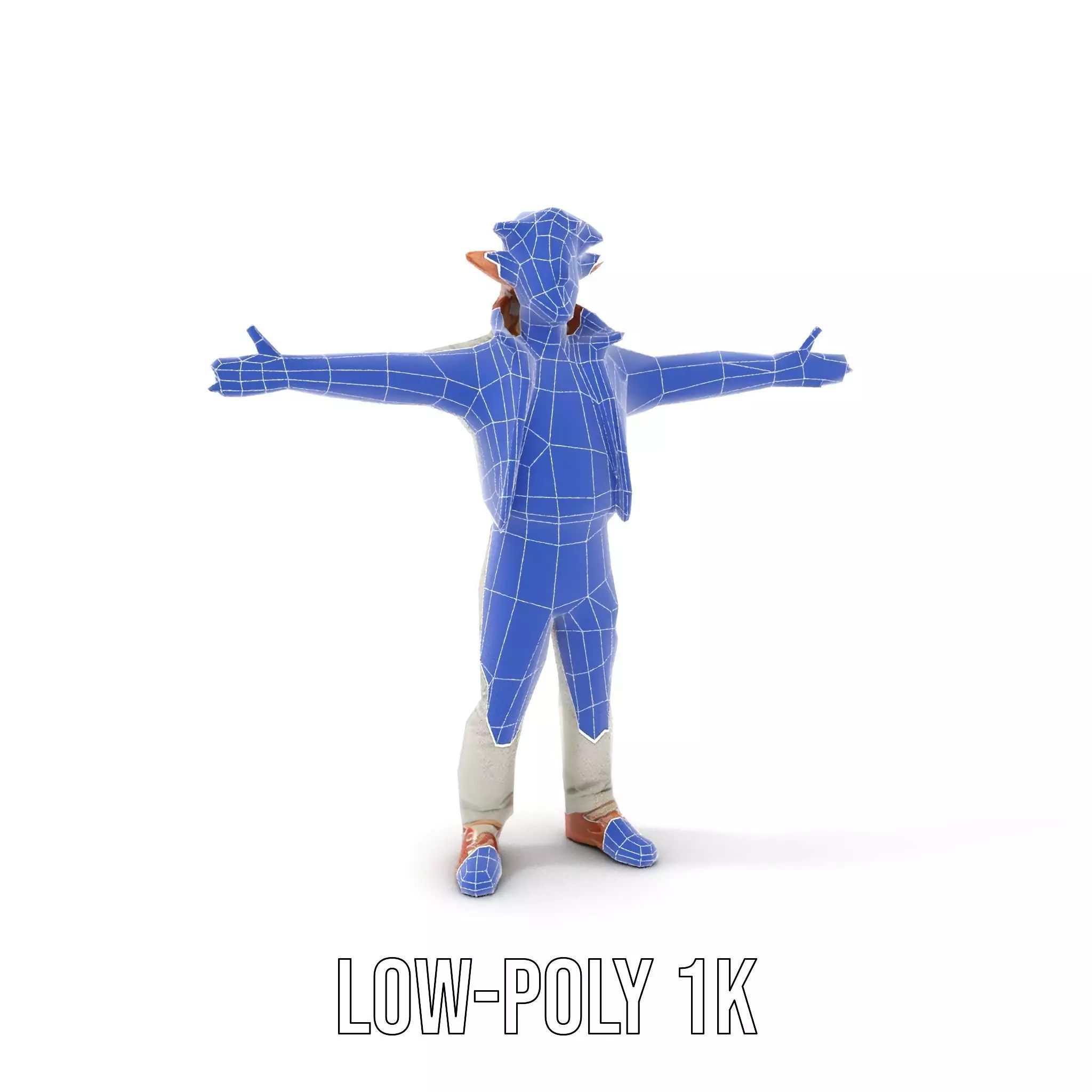Elderly Elf Character Wearing Casual Jacket Model Pack Low-poly 3D model_9