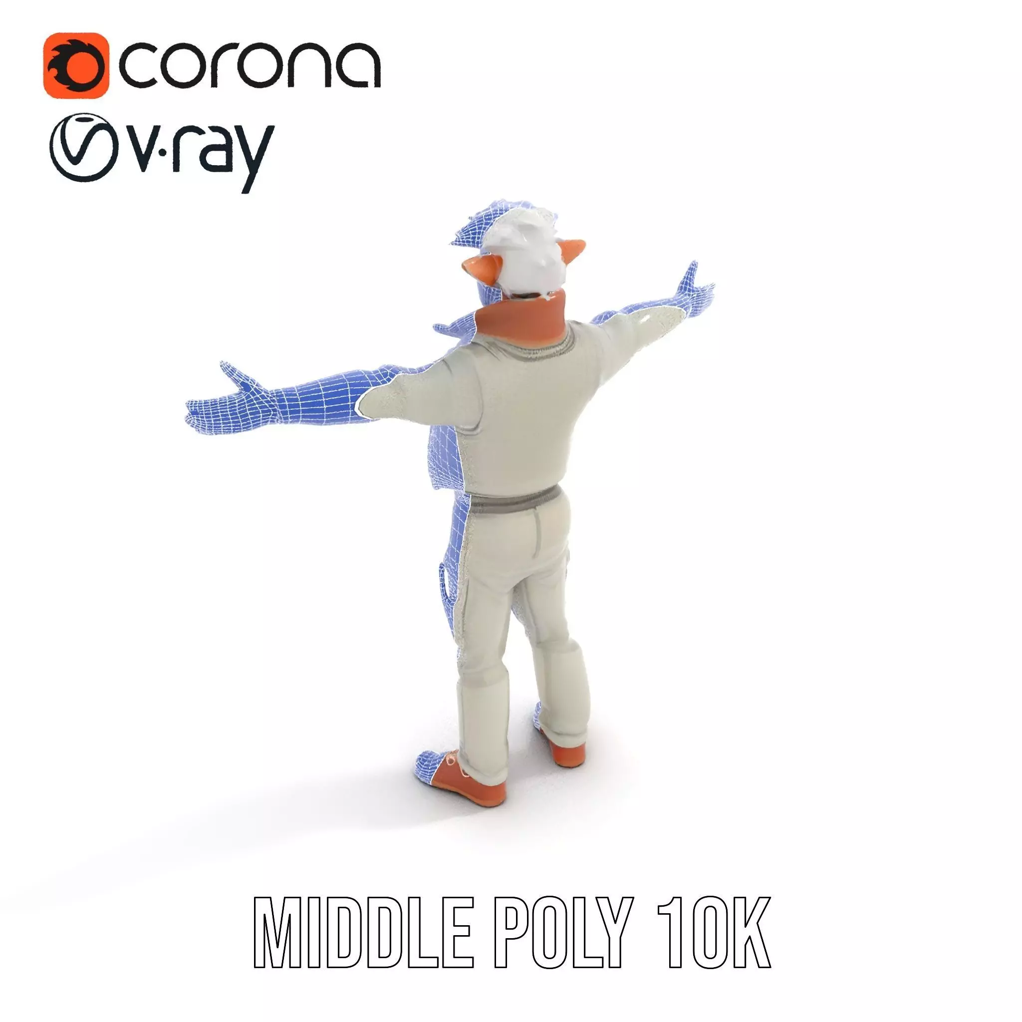 Elderly Elf Character Wearing Casual Jacket Model Pack Low-poly 3D model_27