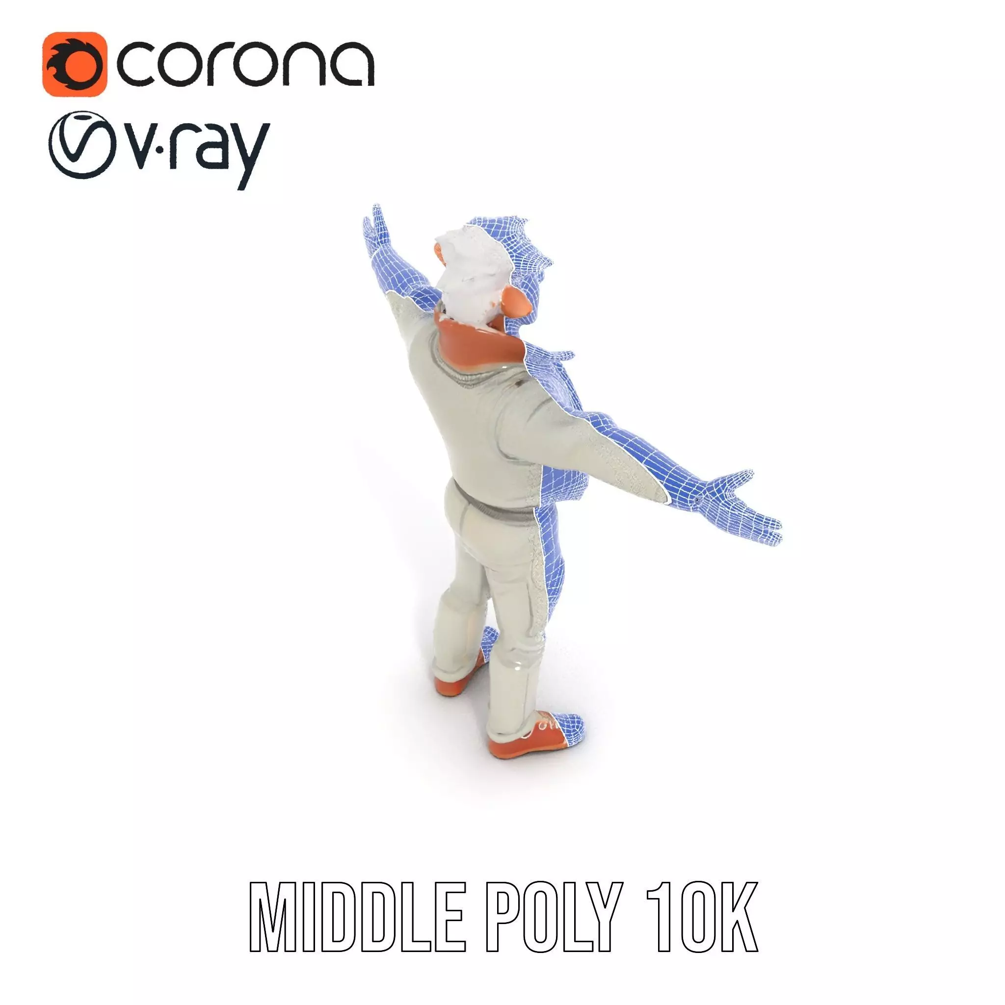 Elderly Elf Character Wearing Casual Jacket Model Pack Low-poly 3D model_30