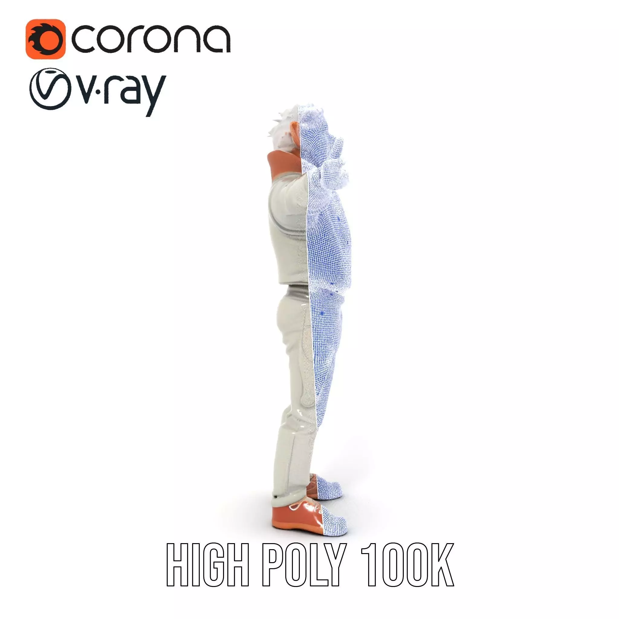 Elderly Elf Character Wearing Casual Jacket Model Pack Low-poly 3D model_33