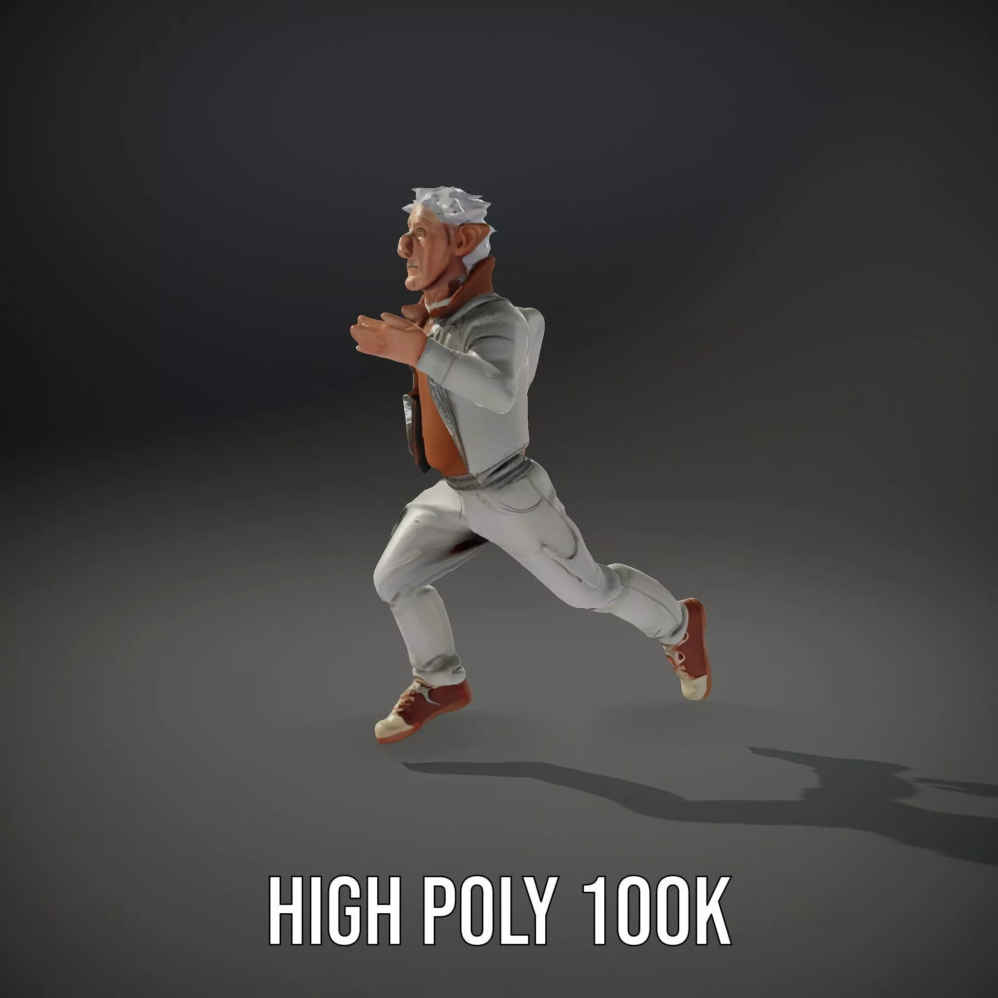 Elderly Elf Character Wearing Casual Jacket Model Pack Low-poly 3D model_35