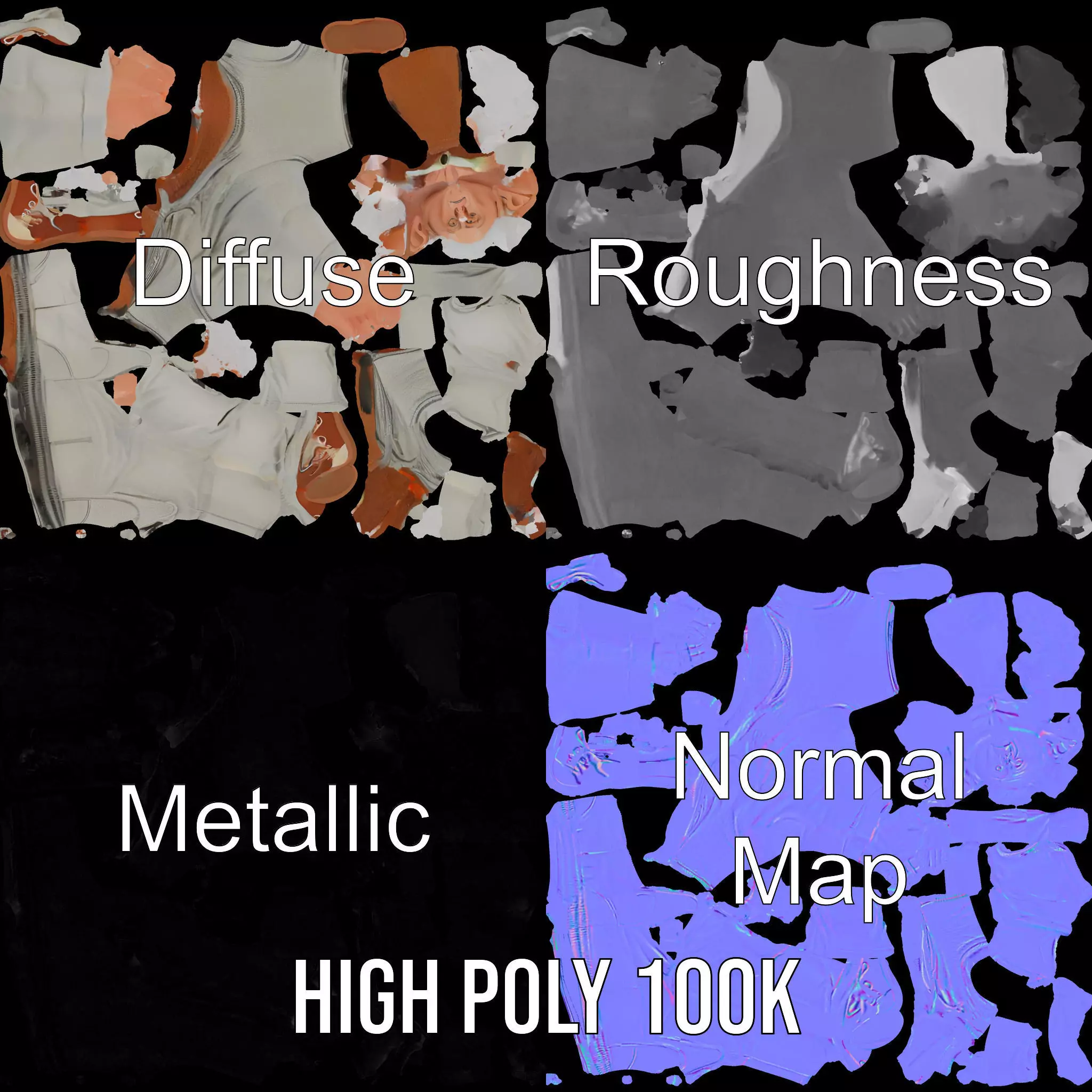 Elderly Elf Character Wearing Casual Jacket Model Pack Low-poly 3D model_4