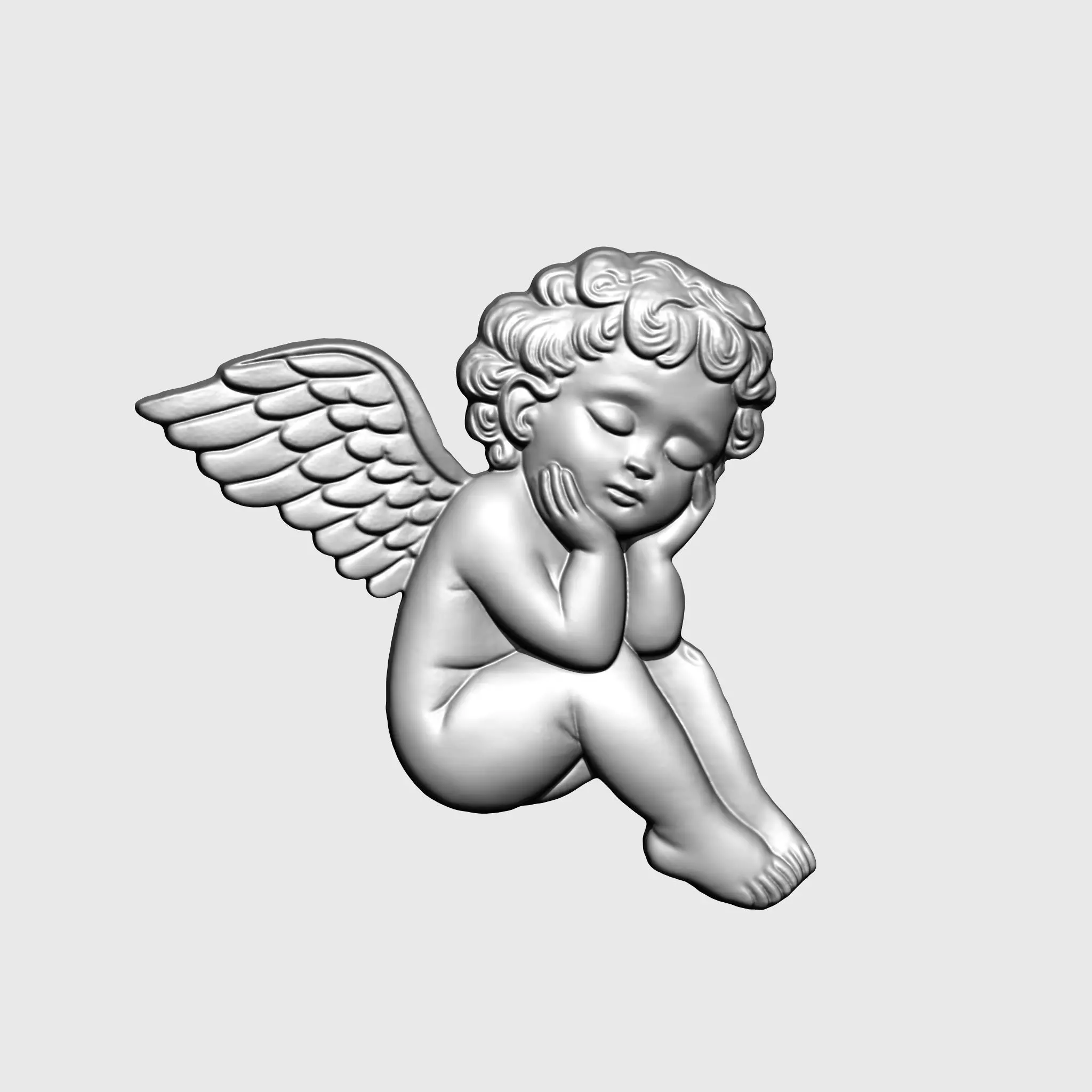 Baby Angel Pendant 03 3D print model_5