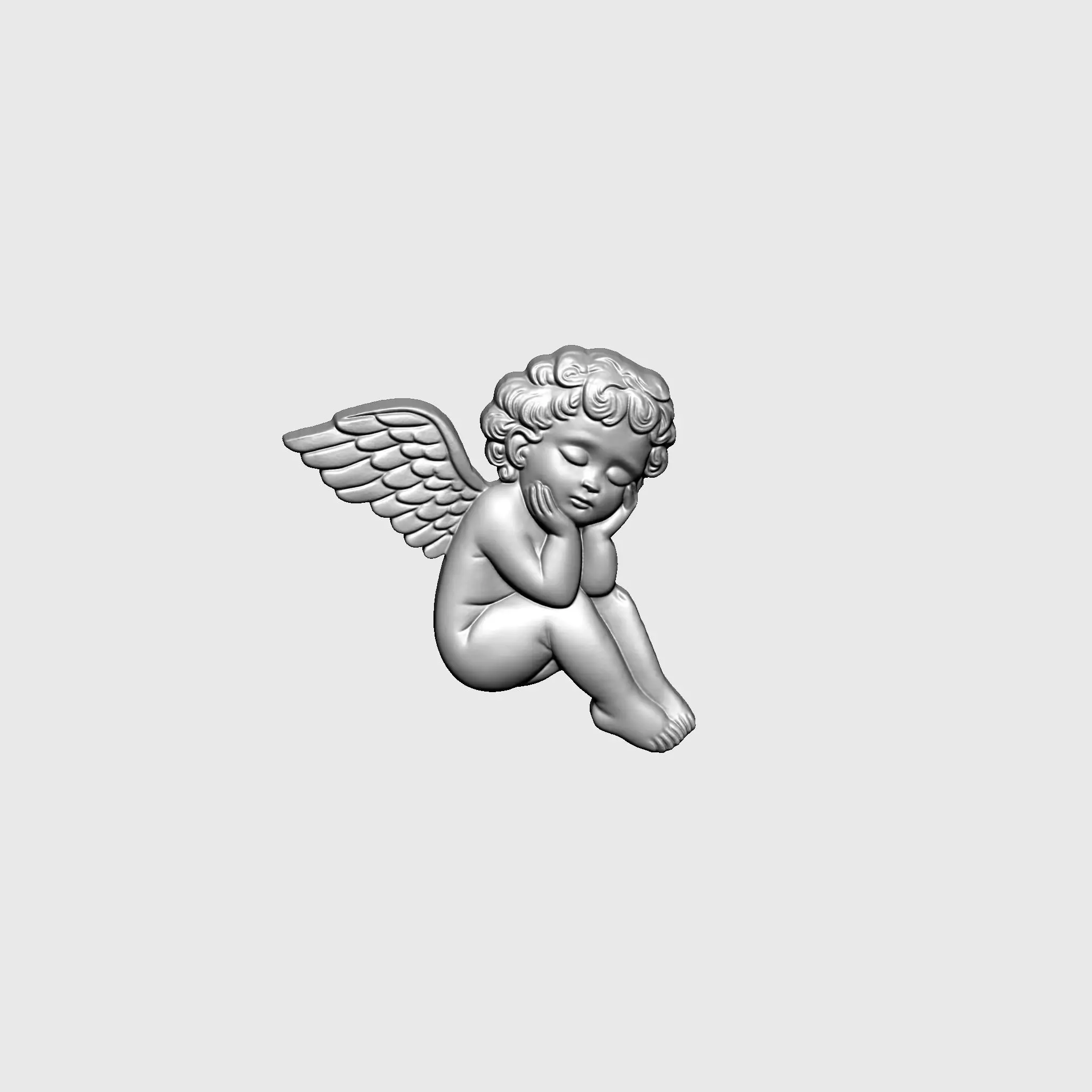 Baby Angel Pendant 03 3D print model_9