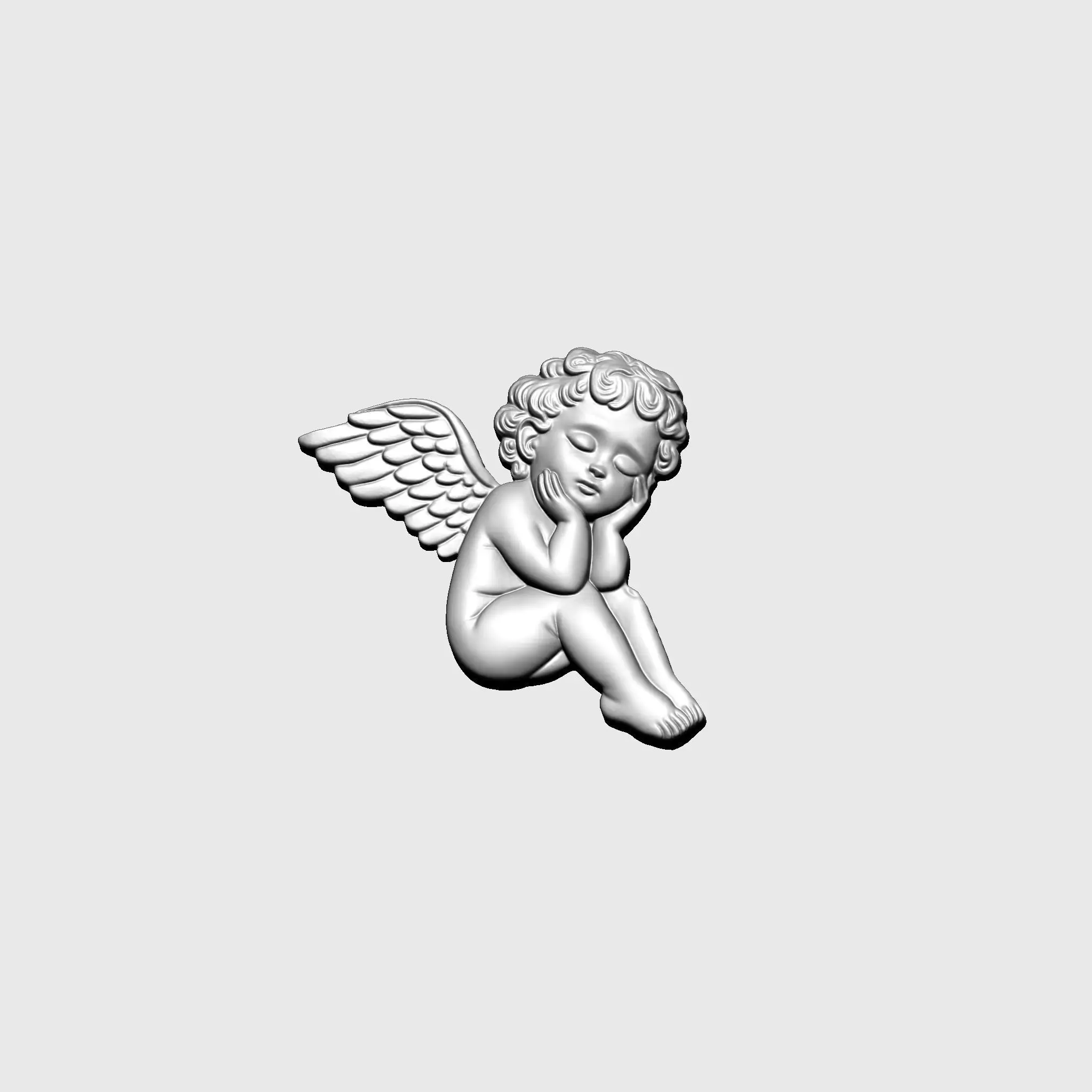 Baby Angel Pendant 03 3D print model_8