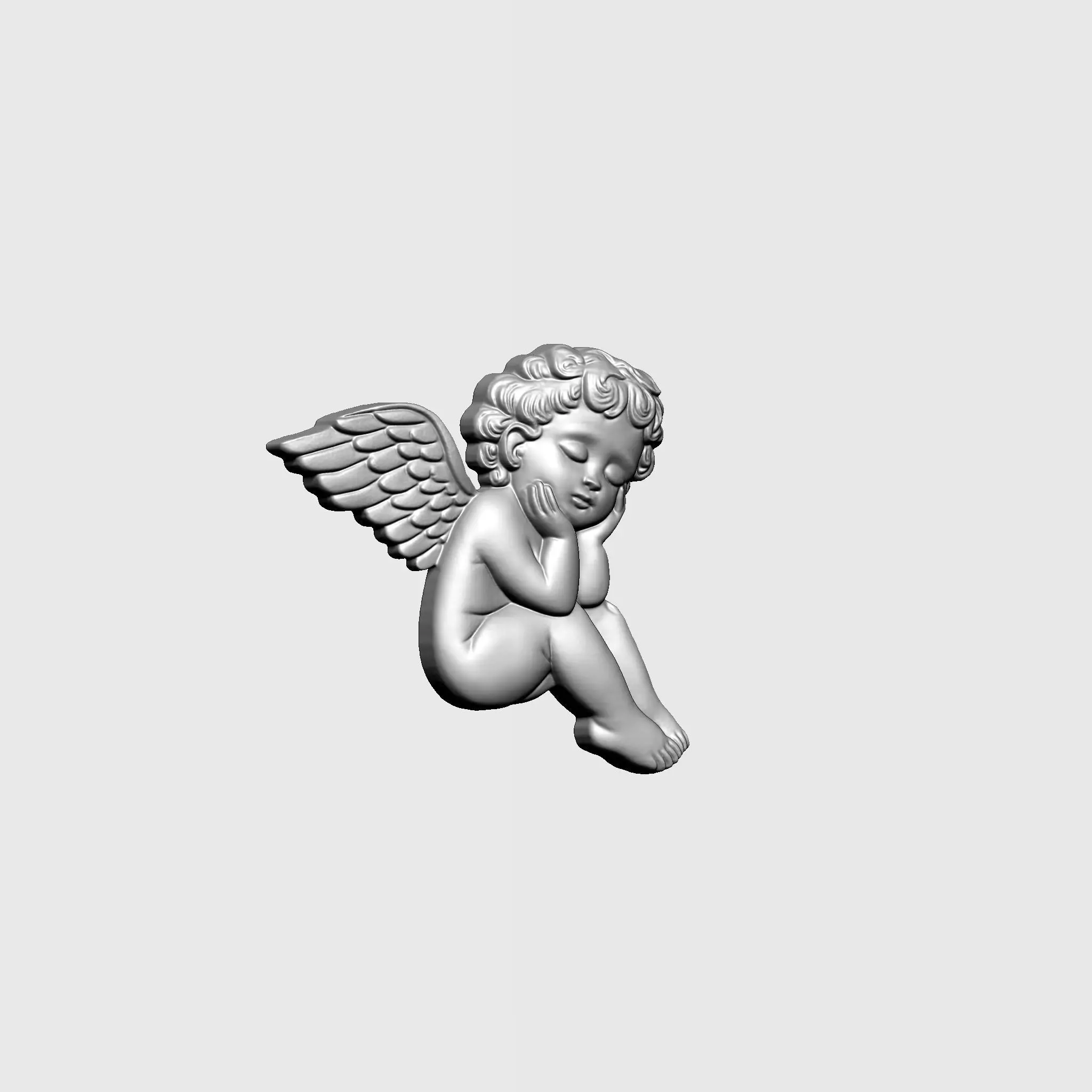 Baby Angel Pendant 03 3D print model_6
