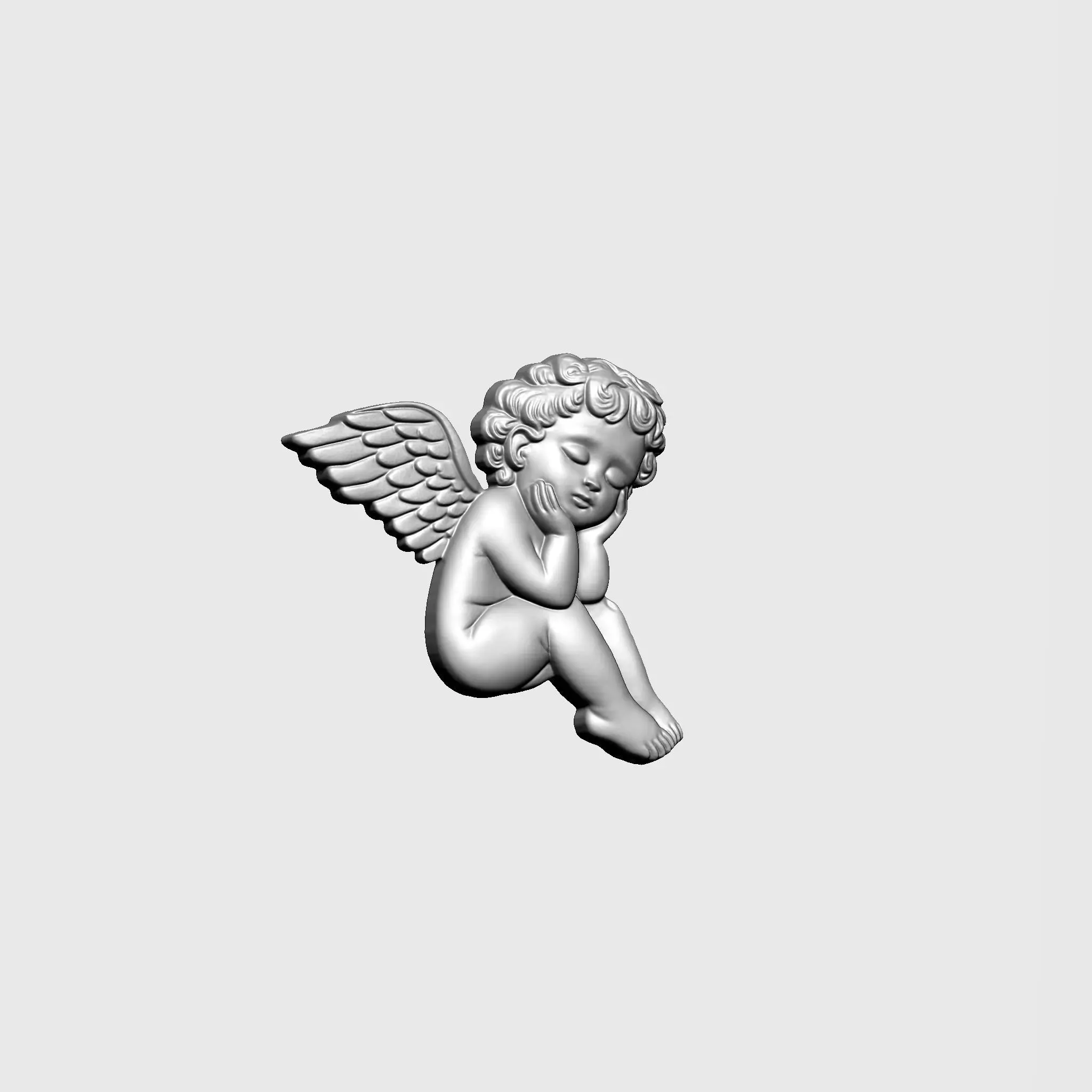 Baby Angel Pendant 03 3D print model_10