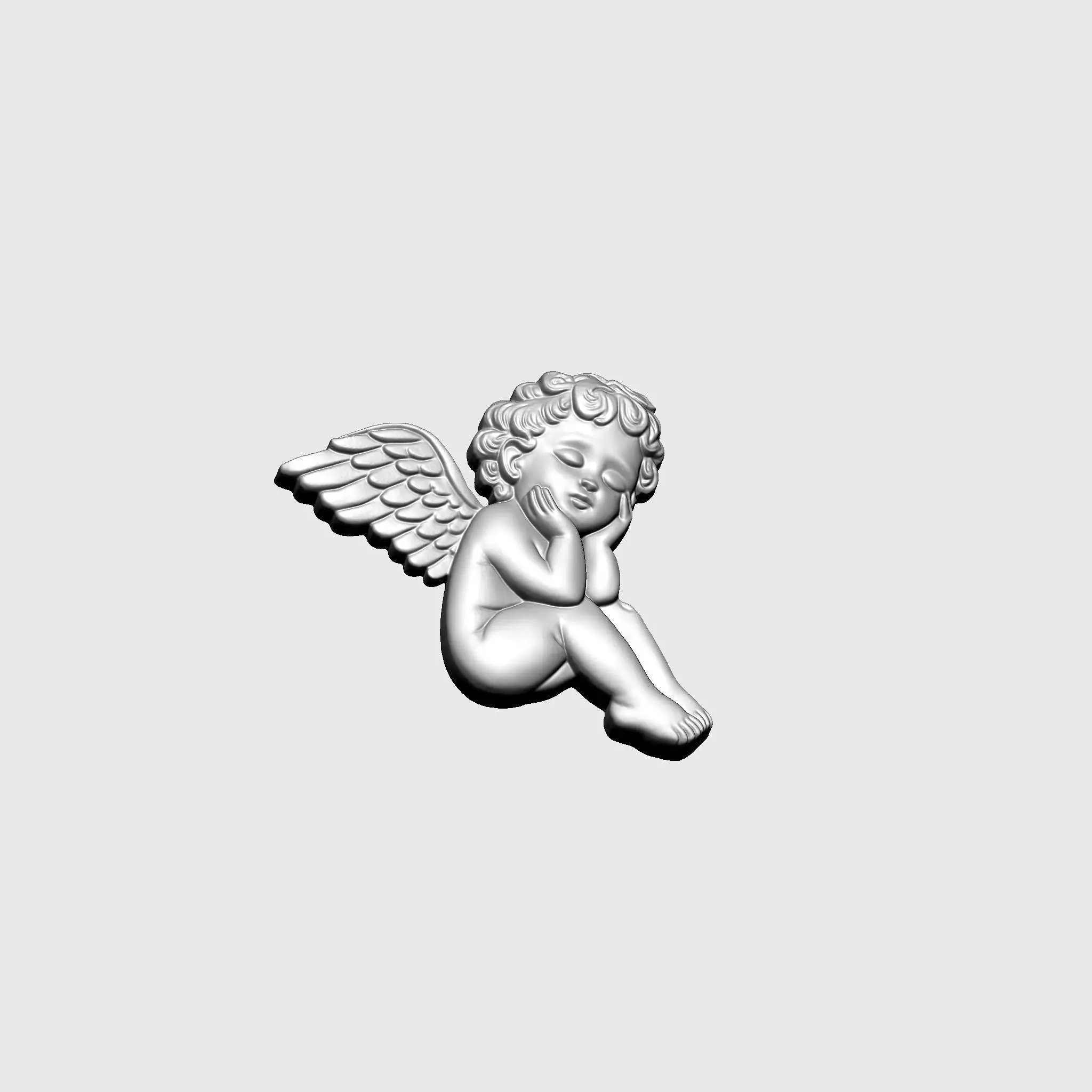 Baby Angel Pendant 03 3D print model_11