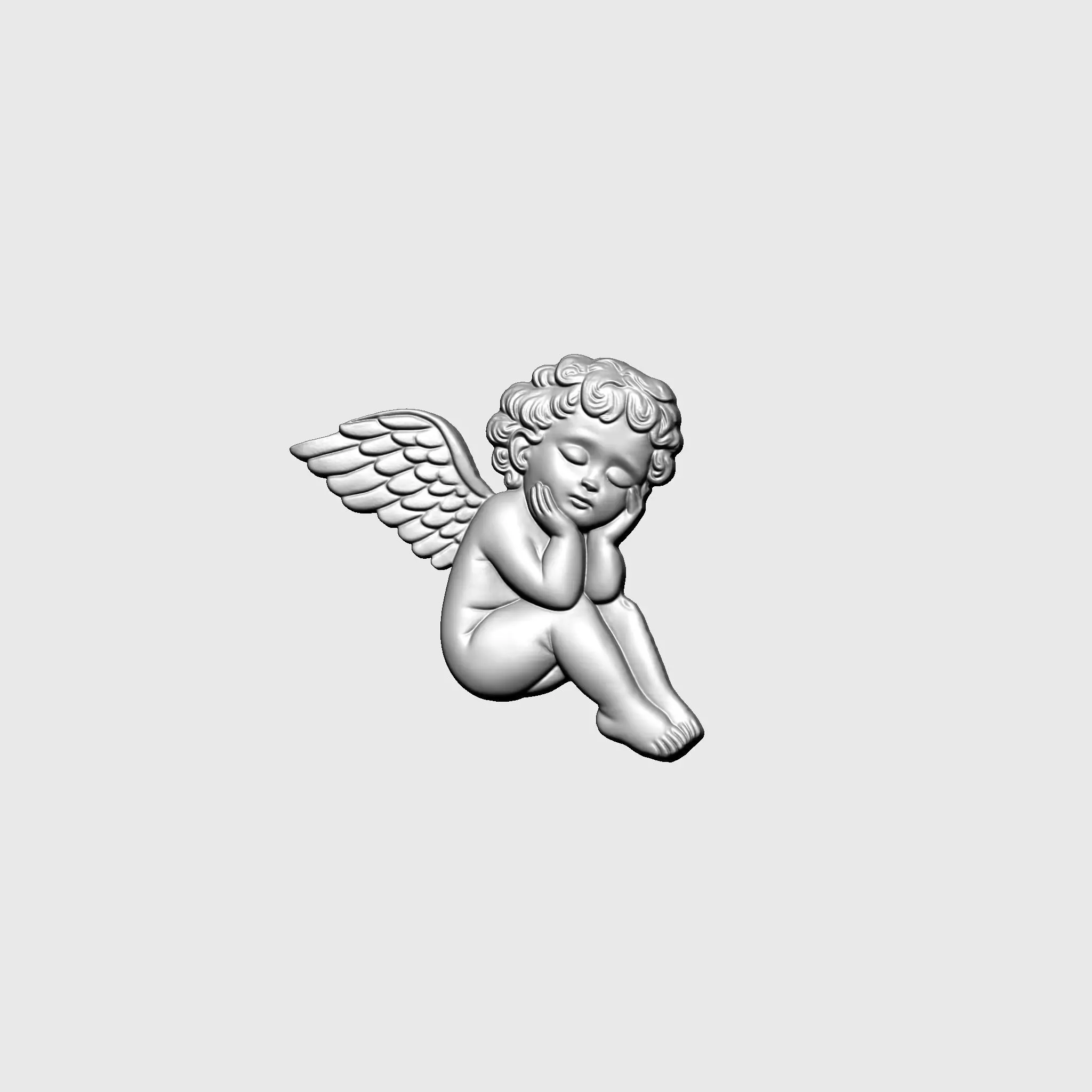 Baby Angel Pendant 03 3D print model_7