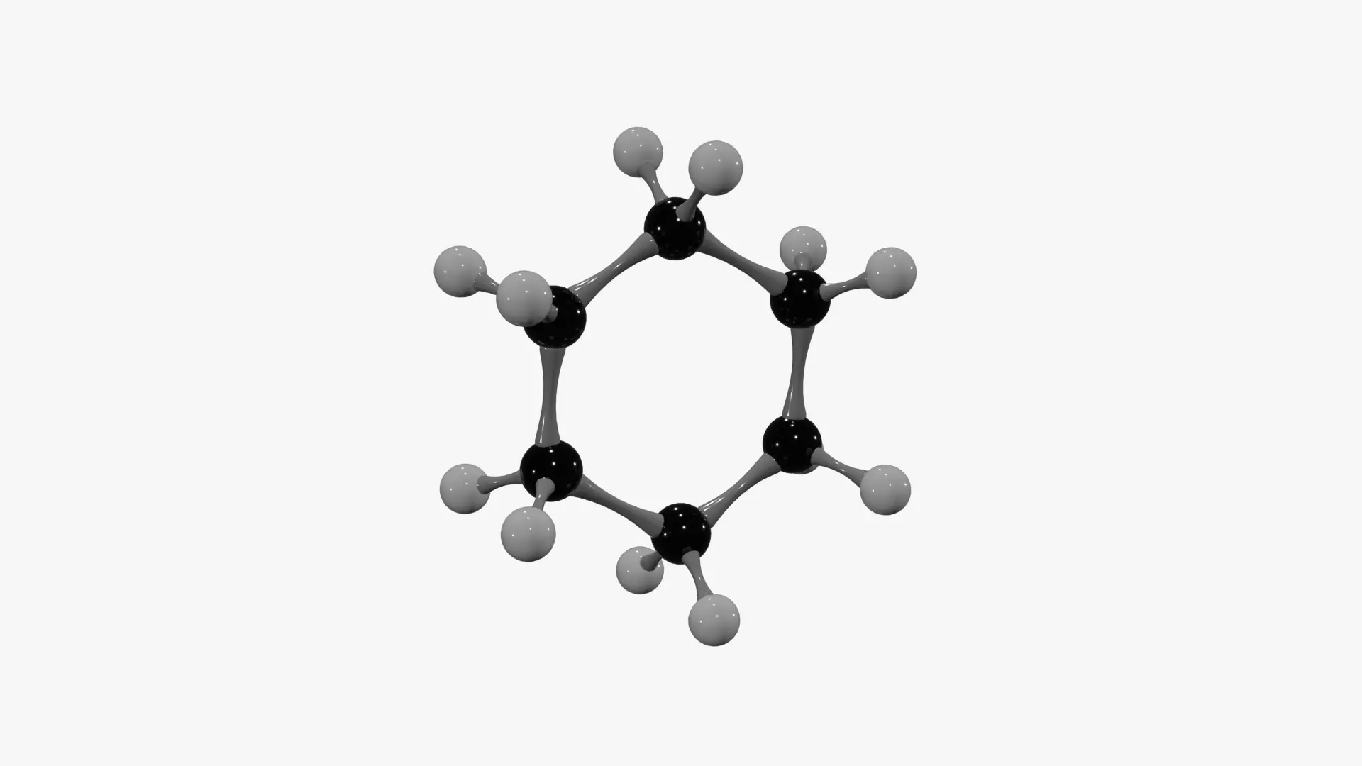Cyclohexane Molecule Low-poly 3D model_1