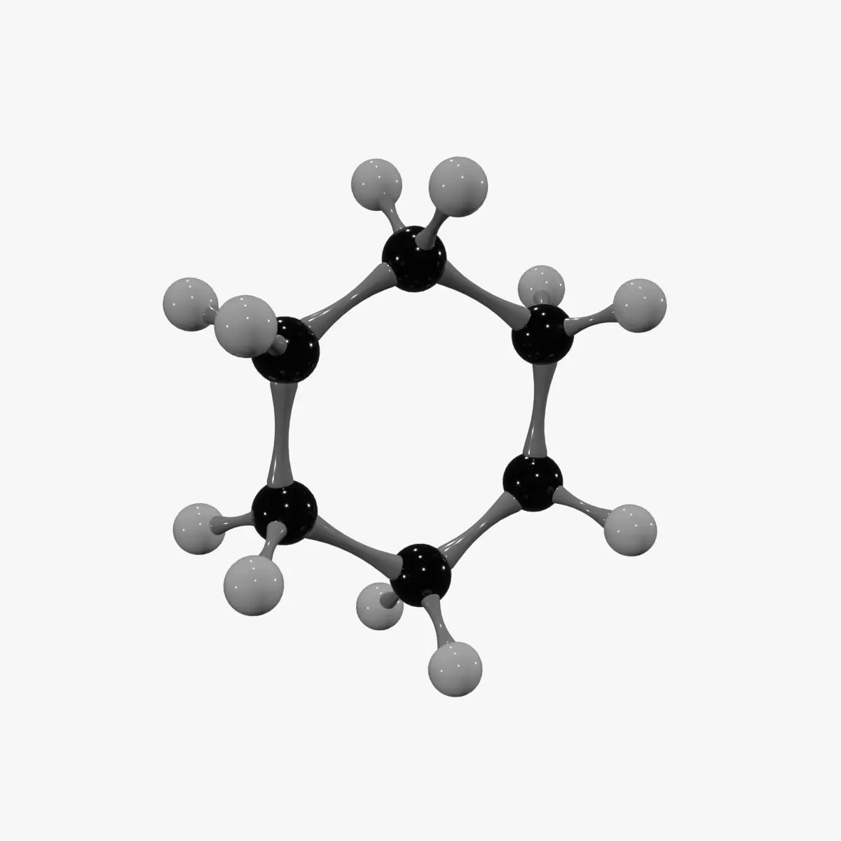 Cyclohexane Molecule Low-poly 3D model_0
