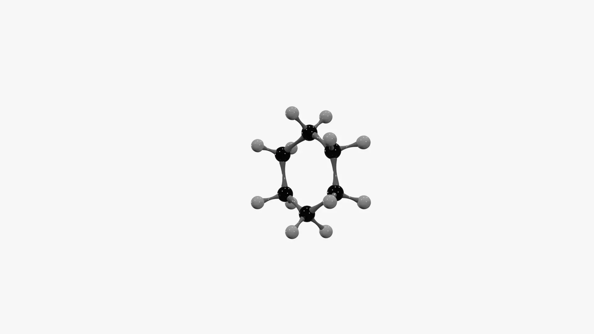 Cyclohexane Molecule Low-poly 3D model_3