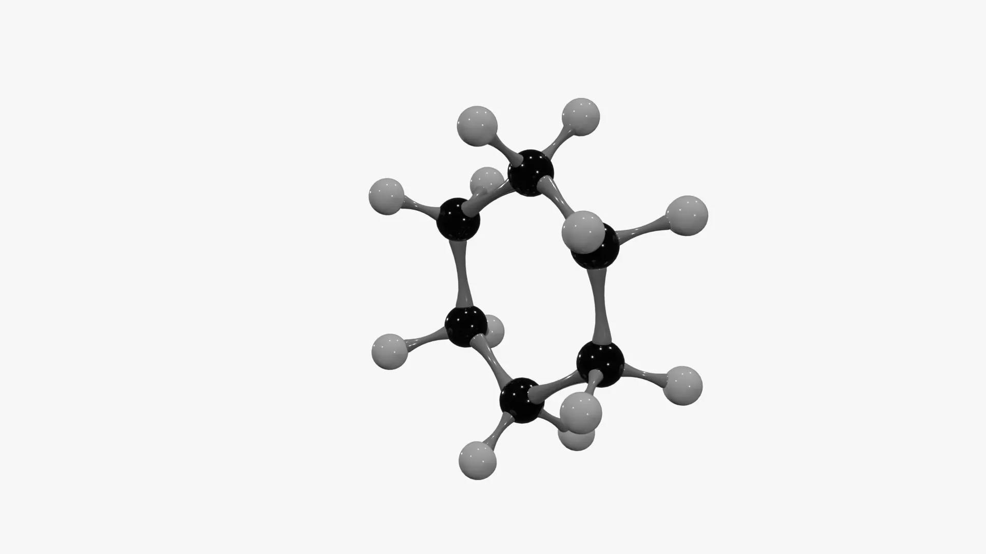 Cyclohexane Molecule Low-poly 3D model_2