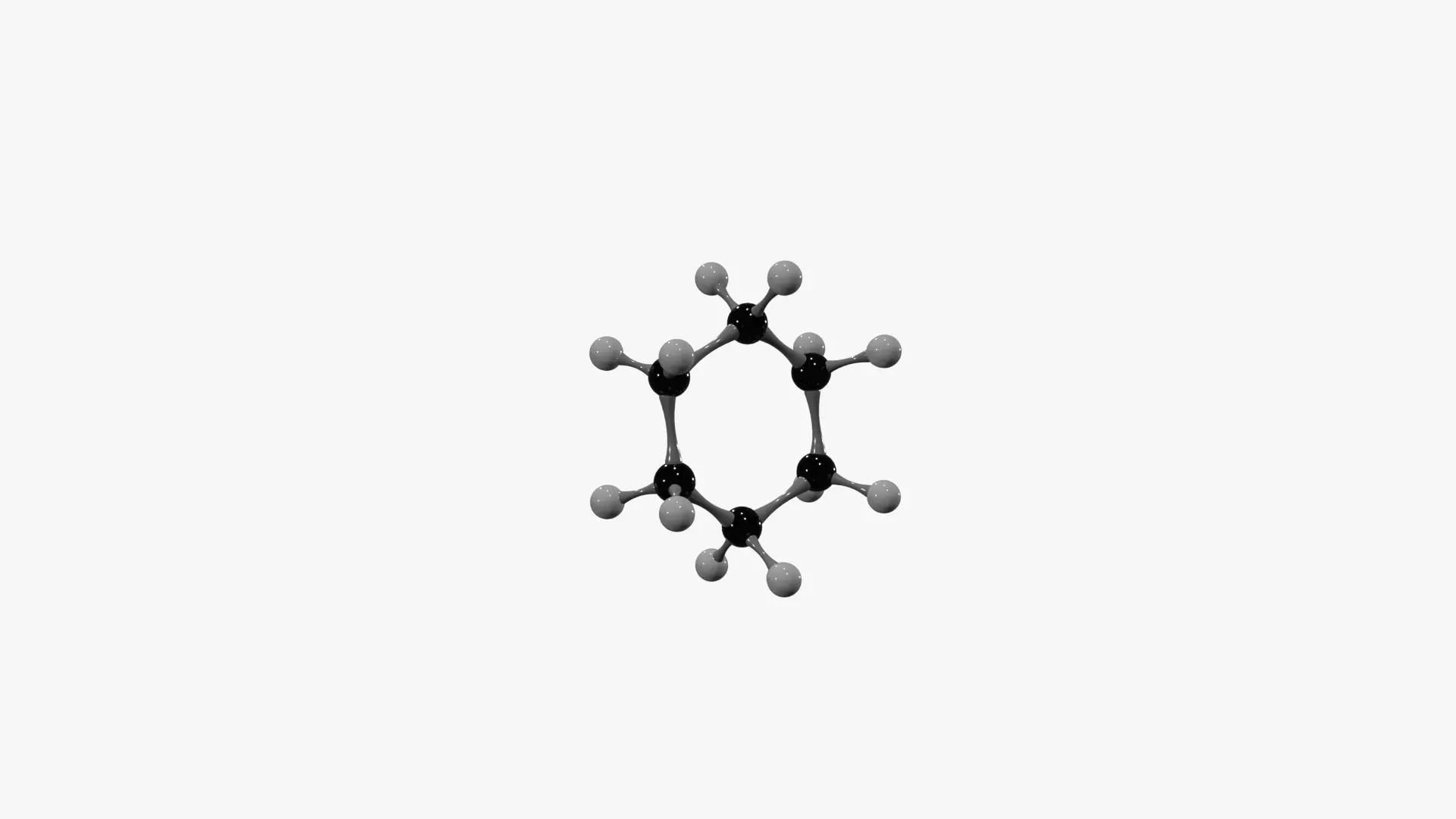 Cyclohexane Molecule Low-poly 3D model_4