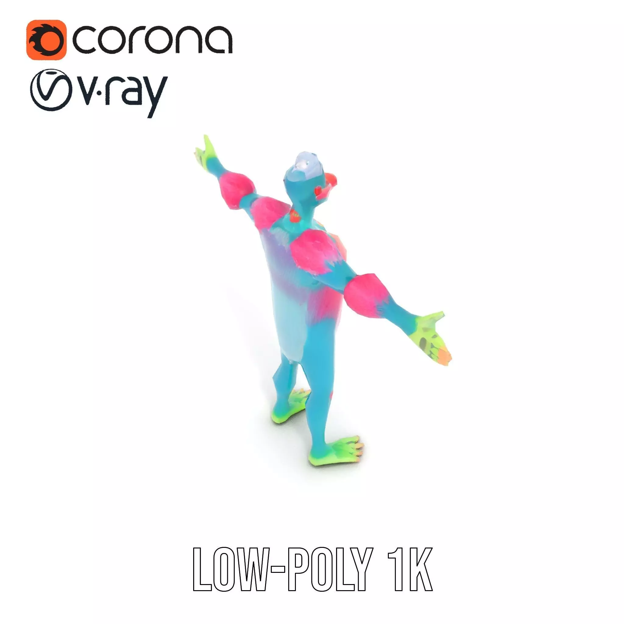 Colorful Cartoon Monster Character Model Pack Low-poly 3D model_16