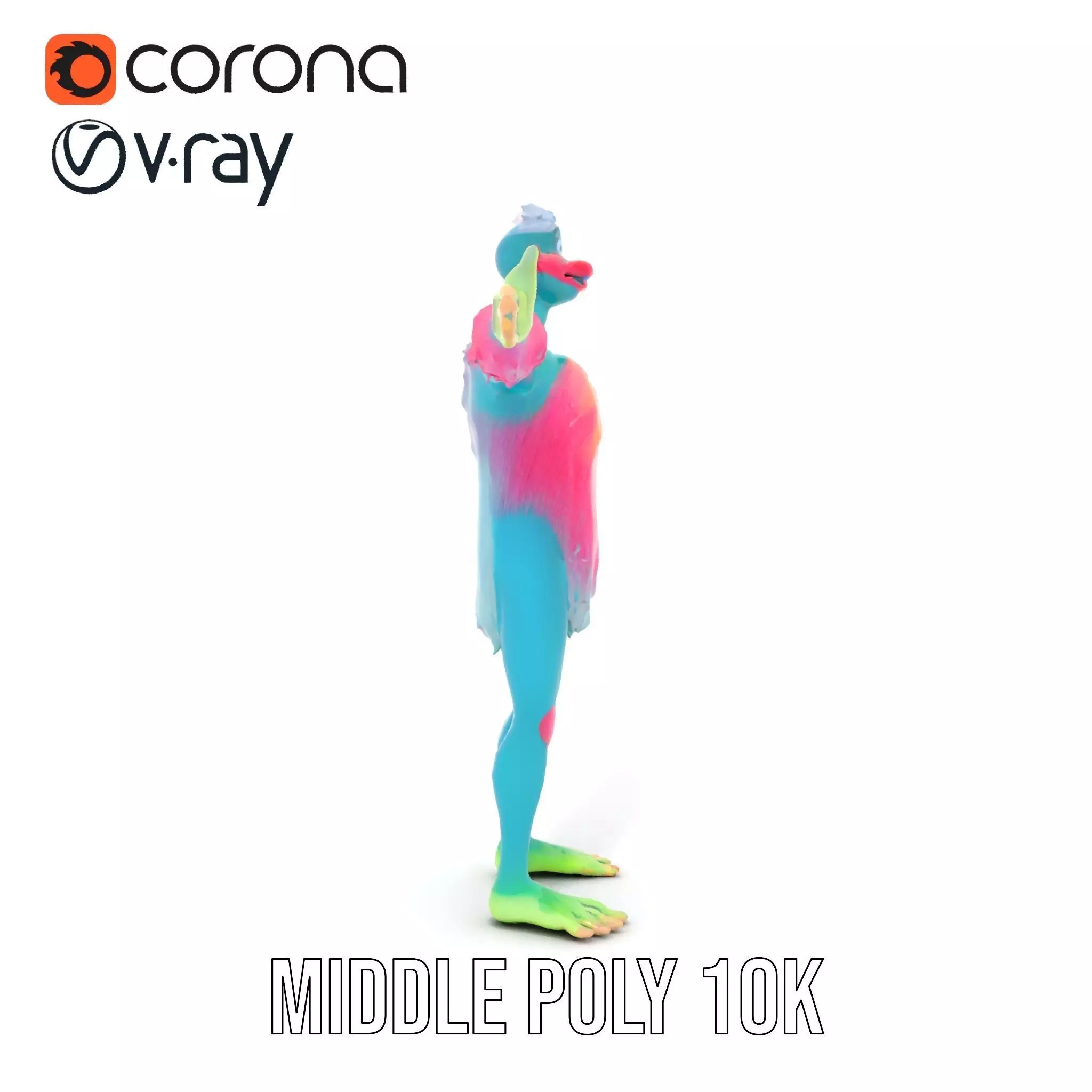 Colorful Cartoon Monster Character Model Pack Low-poly 3D model_12