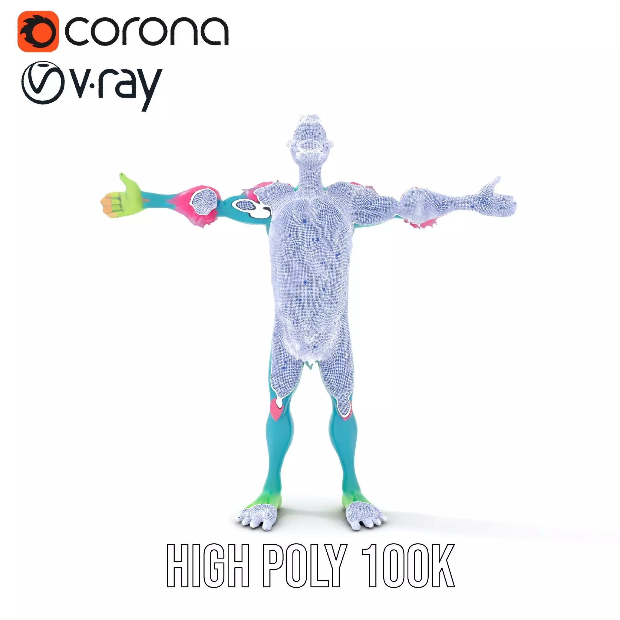 Colorful Cartoon Monster Character Model Pack Low-poly 3D model_32