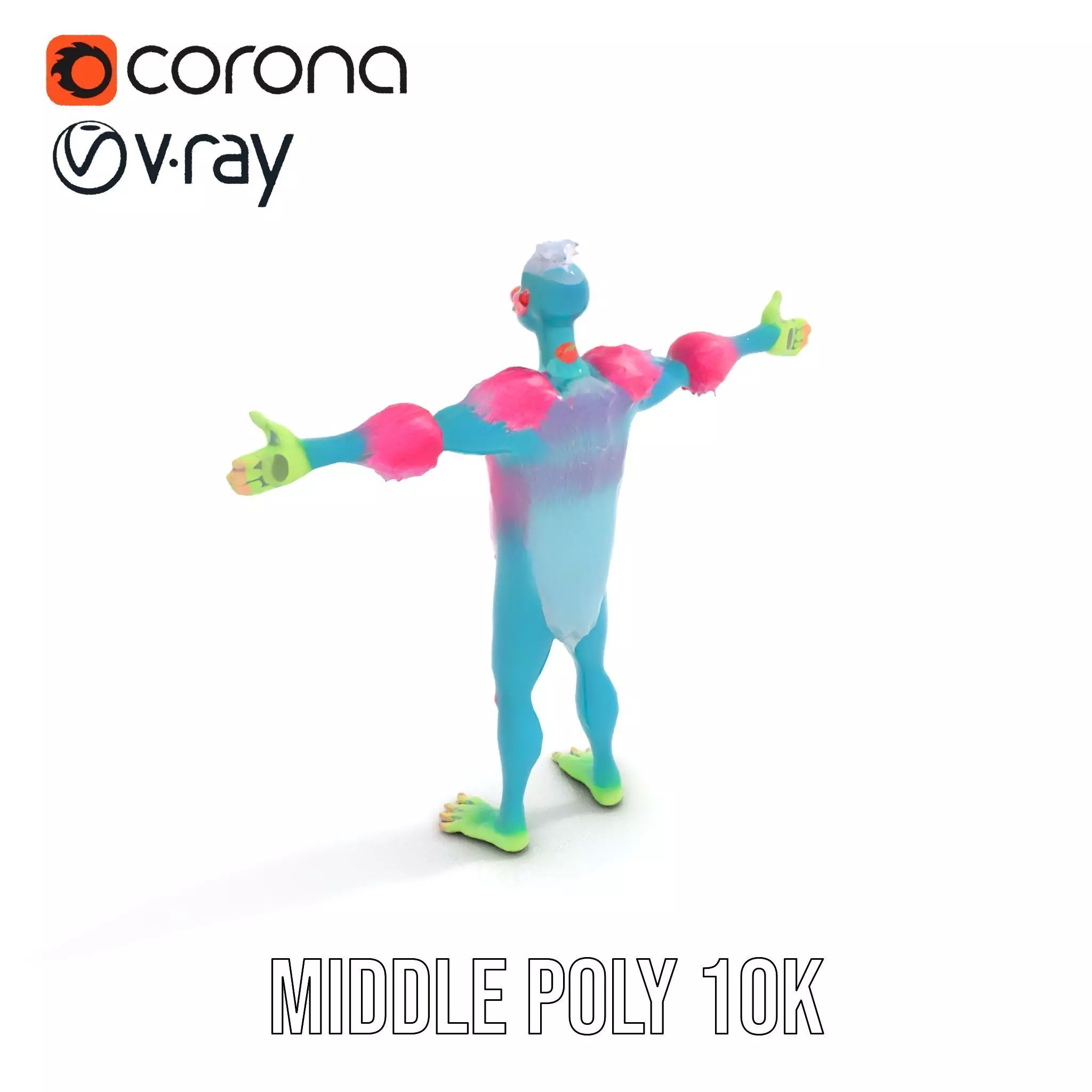 Colorful Cartoon Monster Character Model Pack Low-poly 3D model_9