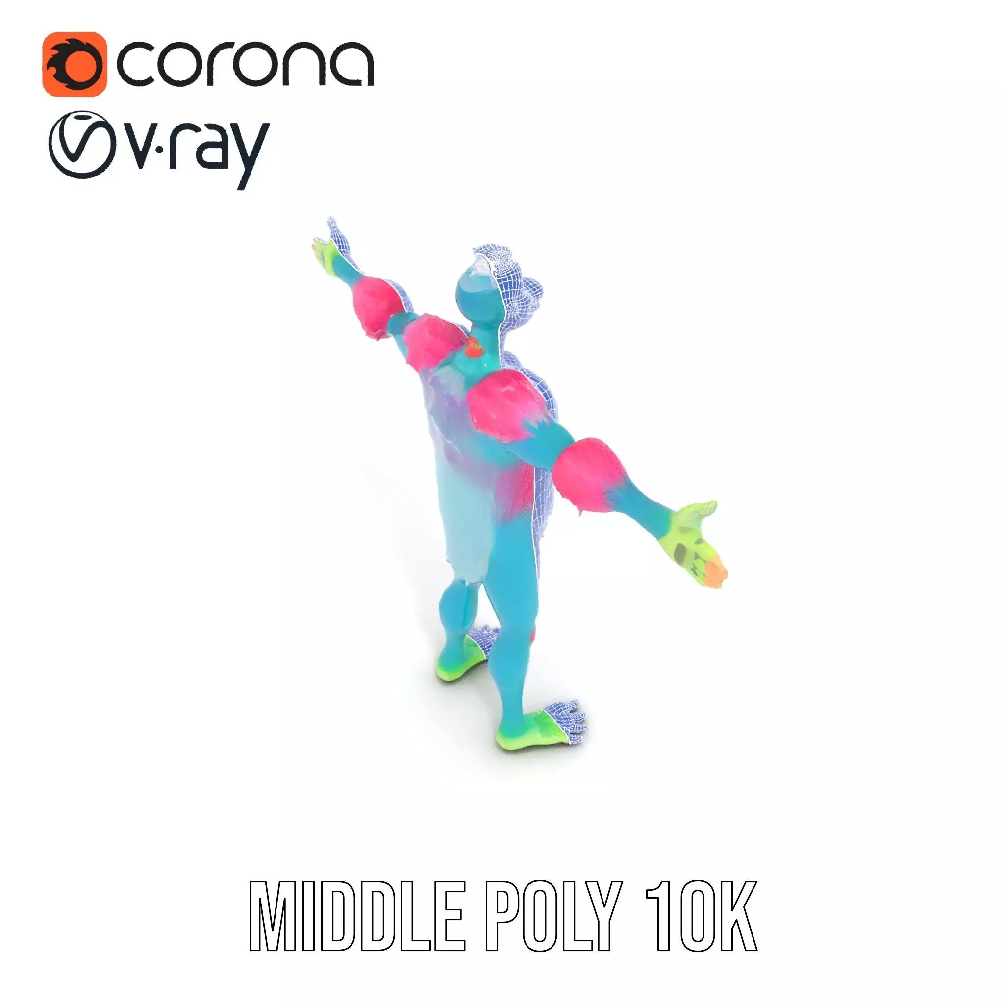 Colorful Cartoon Monster Character Model Pack Low-poly 3D model_26