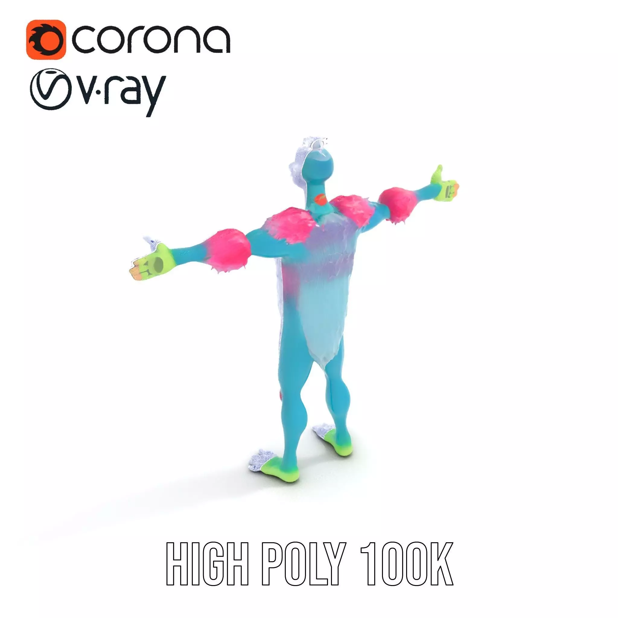 Colorful Cartoon Monster Character Model Pack Low-poly 3D model_28