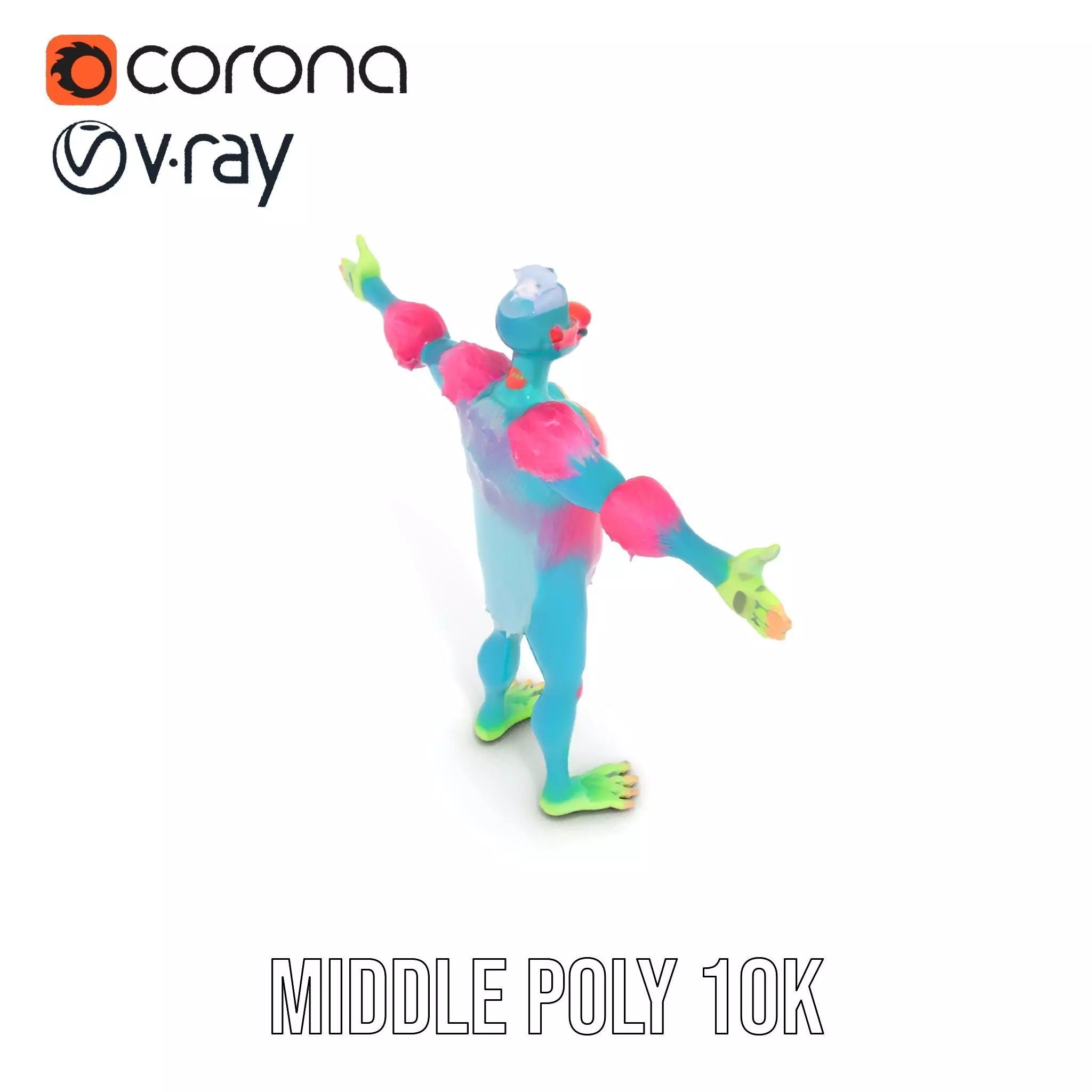 Colorful Cartoon Monster Character Model Pack Low-poly 3D model_5