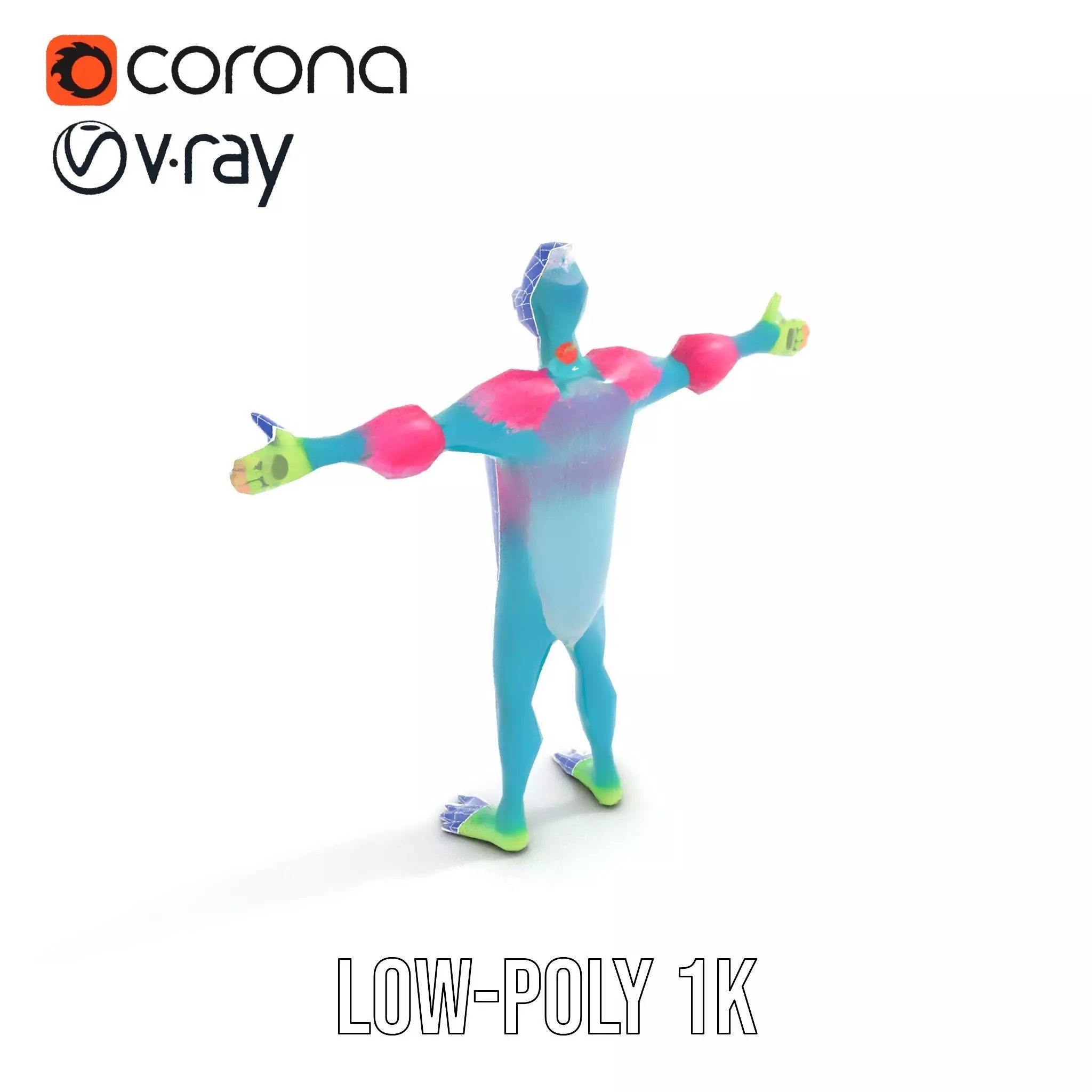 Colorful Cartoon Monster Character Model Pack Low-poly 3D model_21