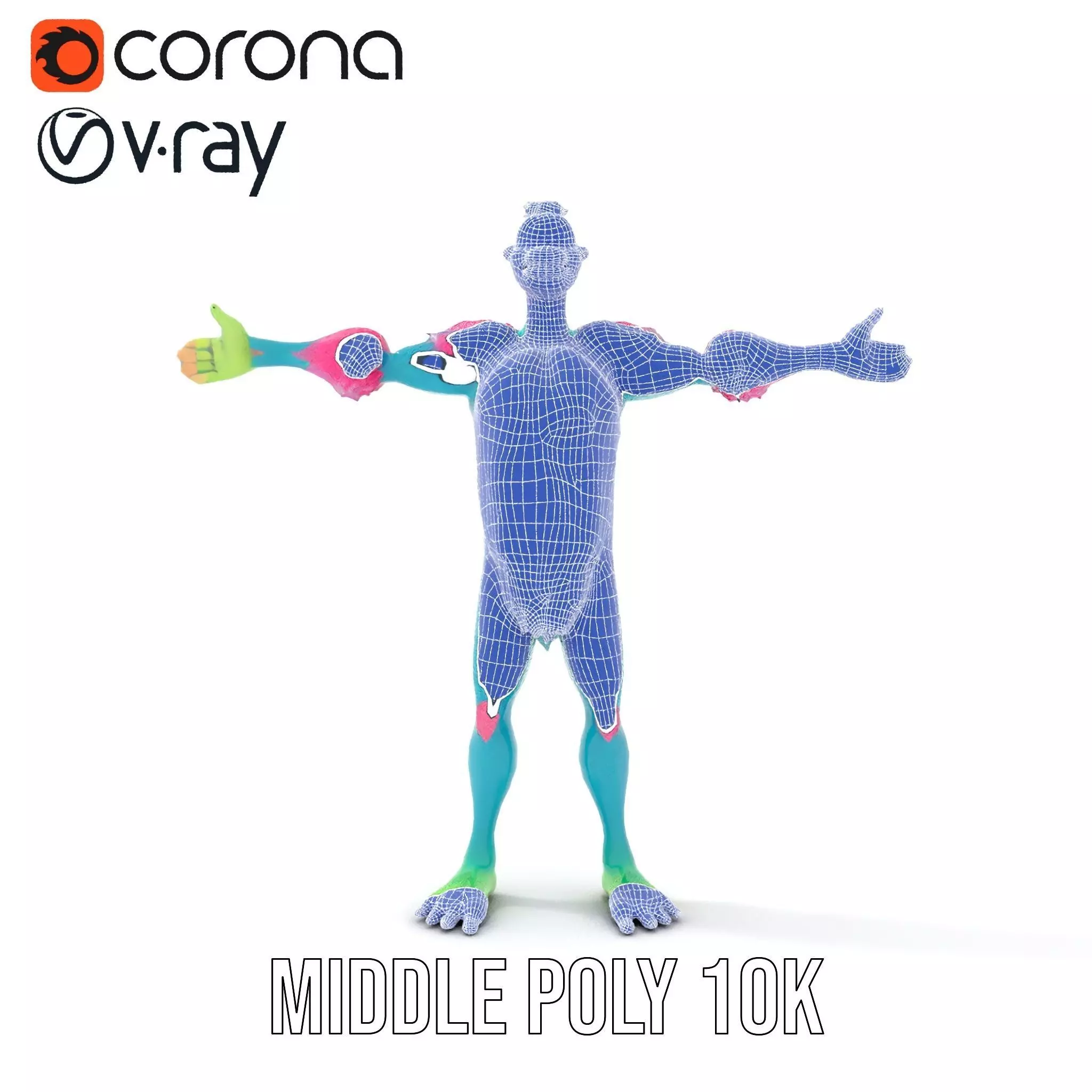 Colorful Cartoon Monster Character Model Pack Low-poly 3D model_29