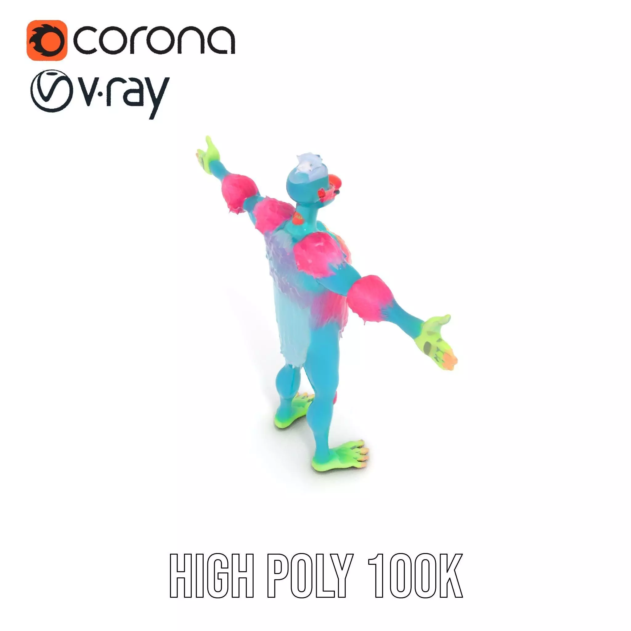 Colorful Cartoon Monster Character Model Pack Low-poly 3D model_11