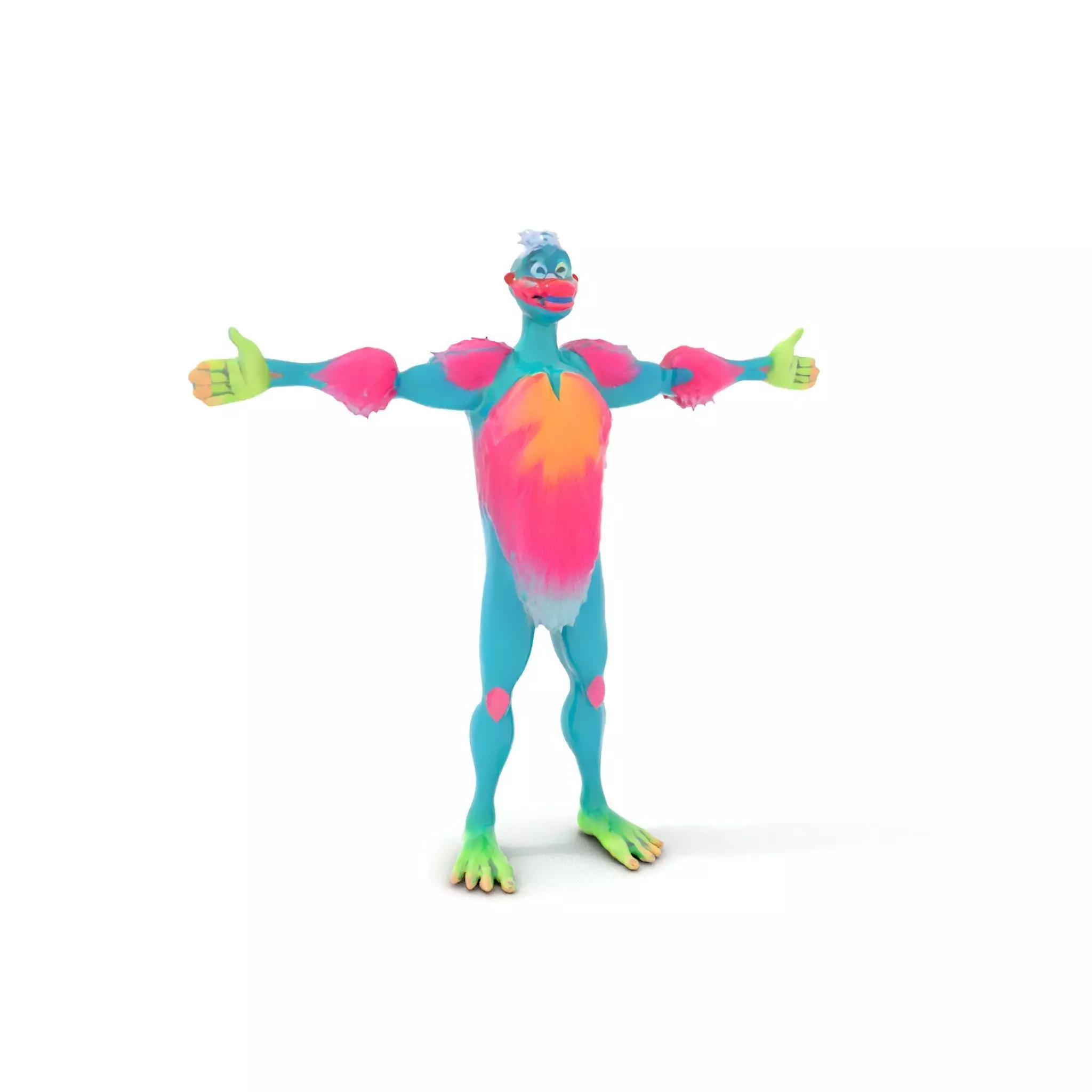 Colorful Cartoon Monster Character Model Pack Low-poly 3D model_0