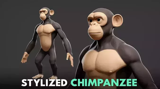 Chimpanzee - Stylized Cartoon